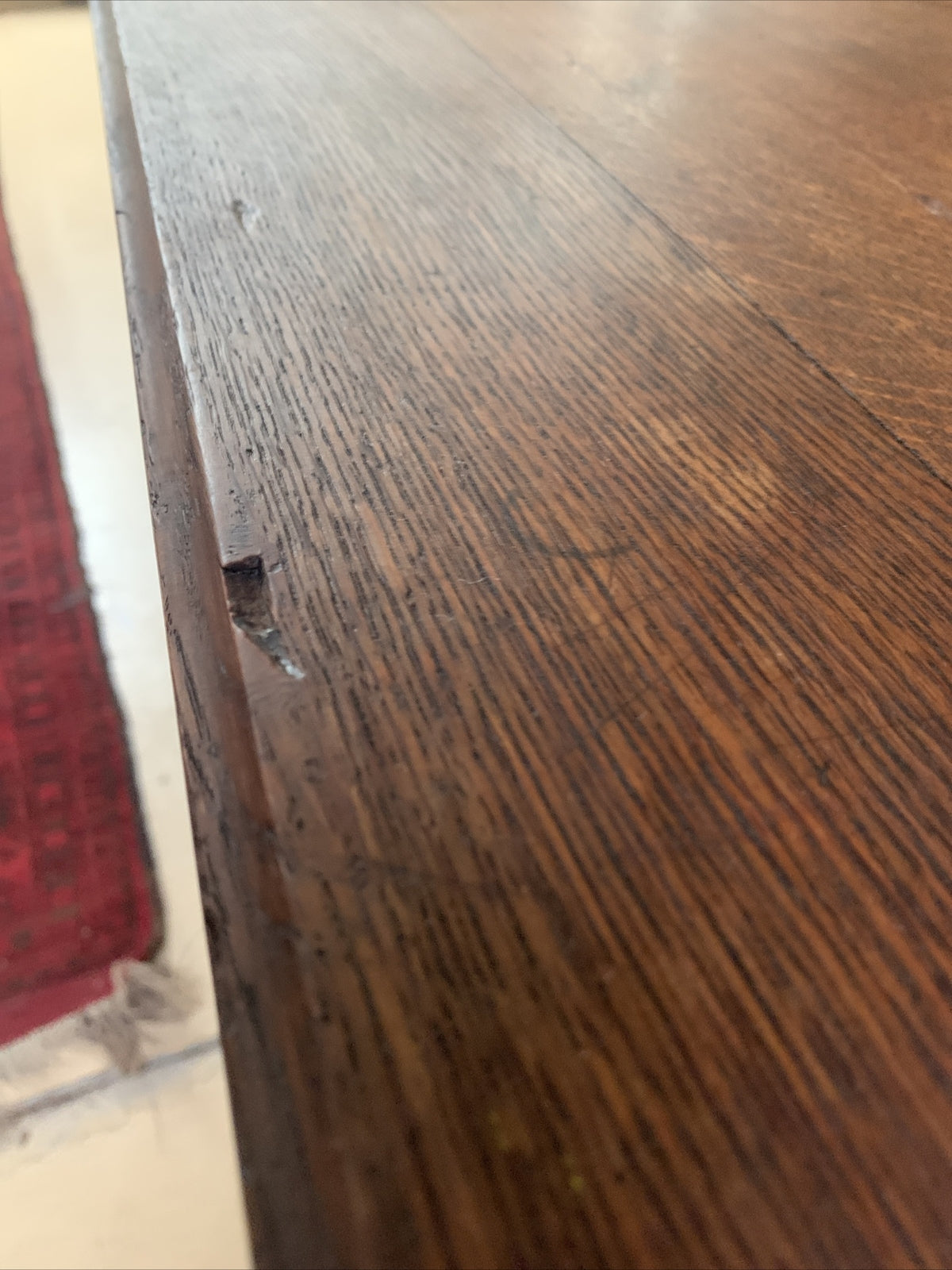 Antique French Solid Oak Gothic Ogee Writing Desk Table Bureau Plat Trestle