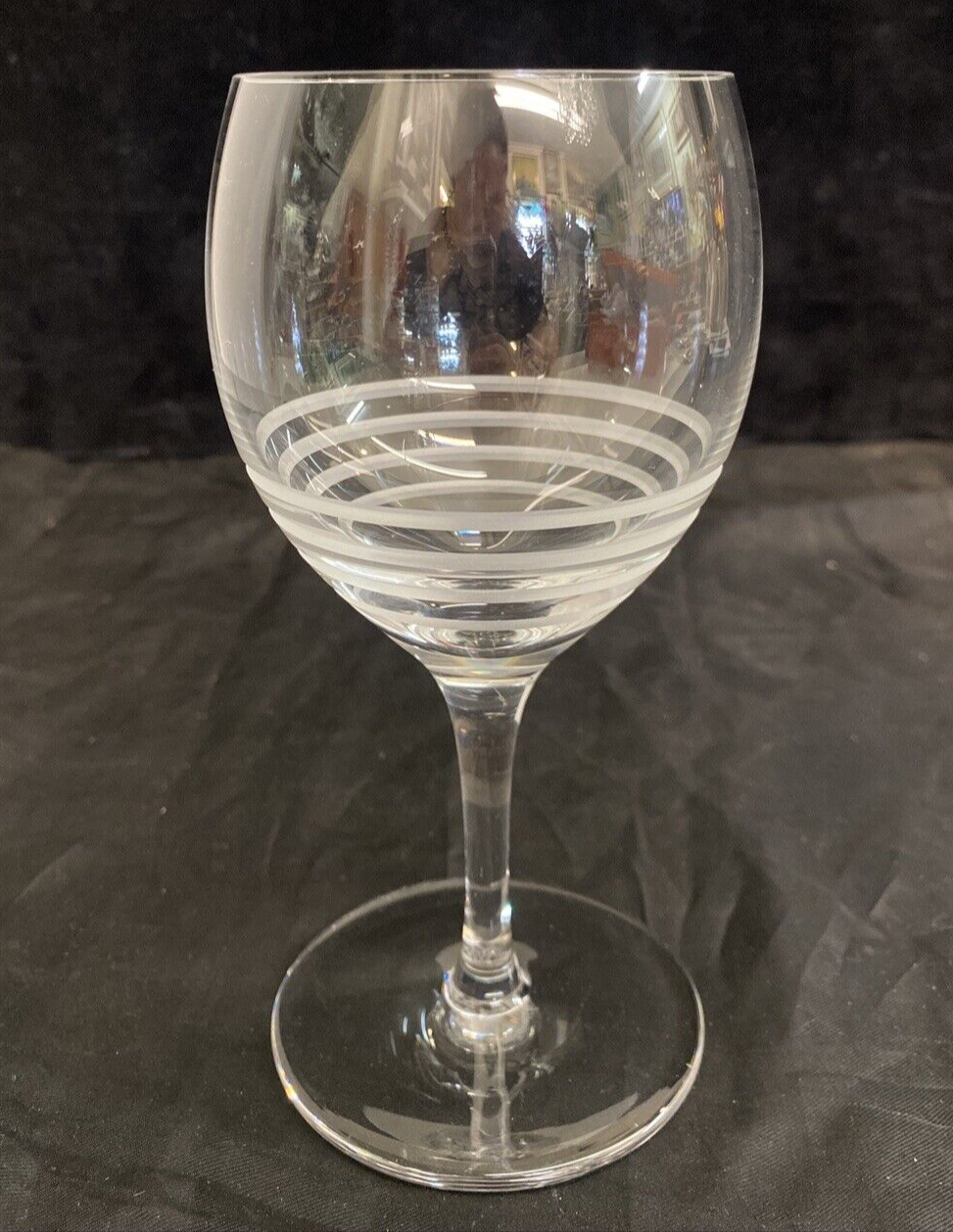 2x Hermès-Paris Fanfare Stemmed Wine Glass 6" & 6 1/4"