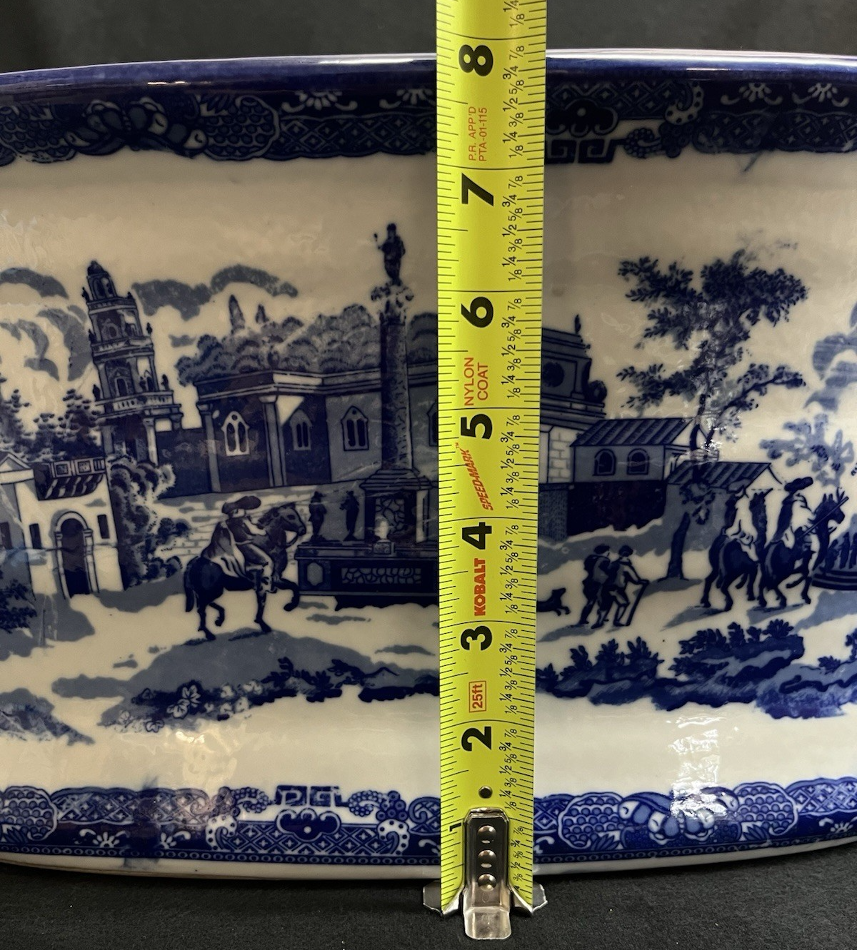 Victoria Ware Ironstone Chinoiserie Blue & White Porcelain Foot Bath 18" PB3