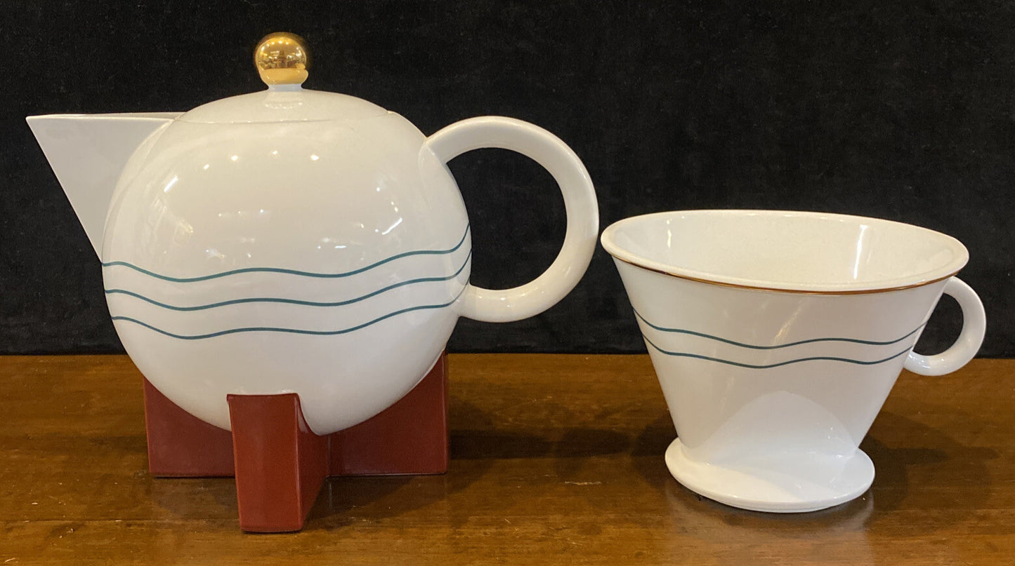 Swid Powell “The Big Dripper” Coffee Pot Michael Graves Art Deco Vtg Mint BH279