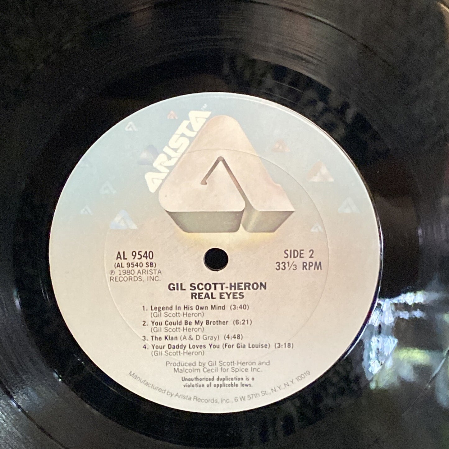NM 1st PRESS GIL SCOTT-HERON Real Eyes ARISTA LP AL 9540