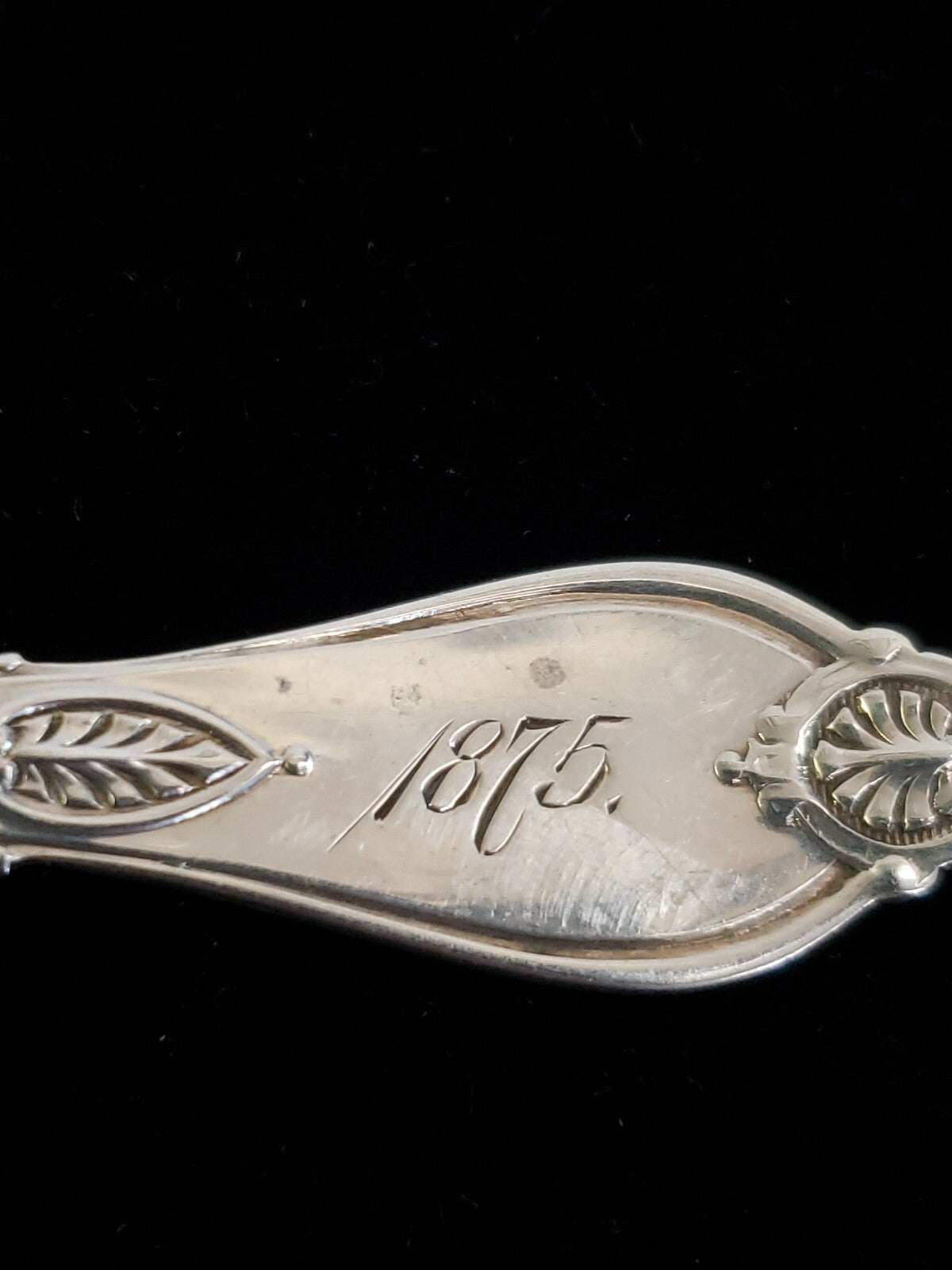 Armor by Whiting Pair Sterling Silver Salt Spoons Mono 1875 GW bowls