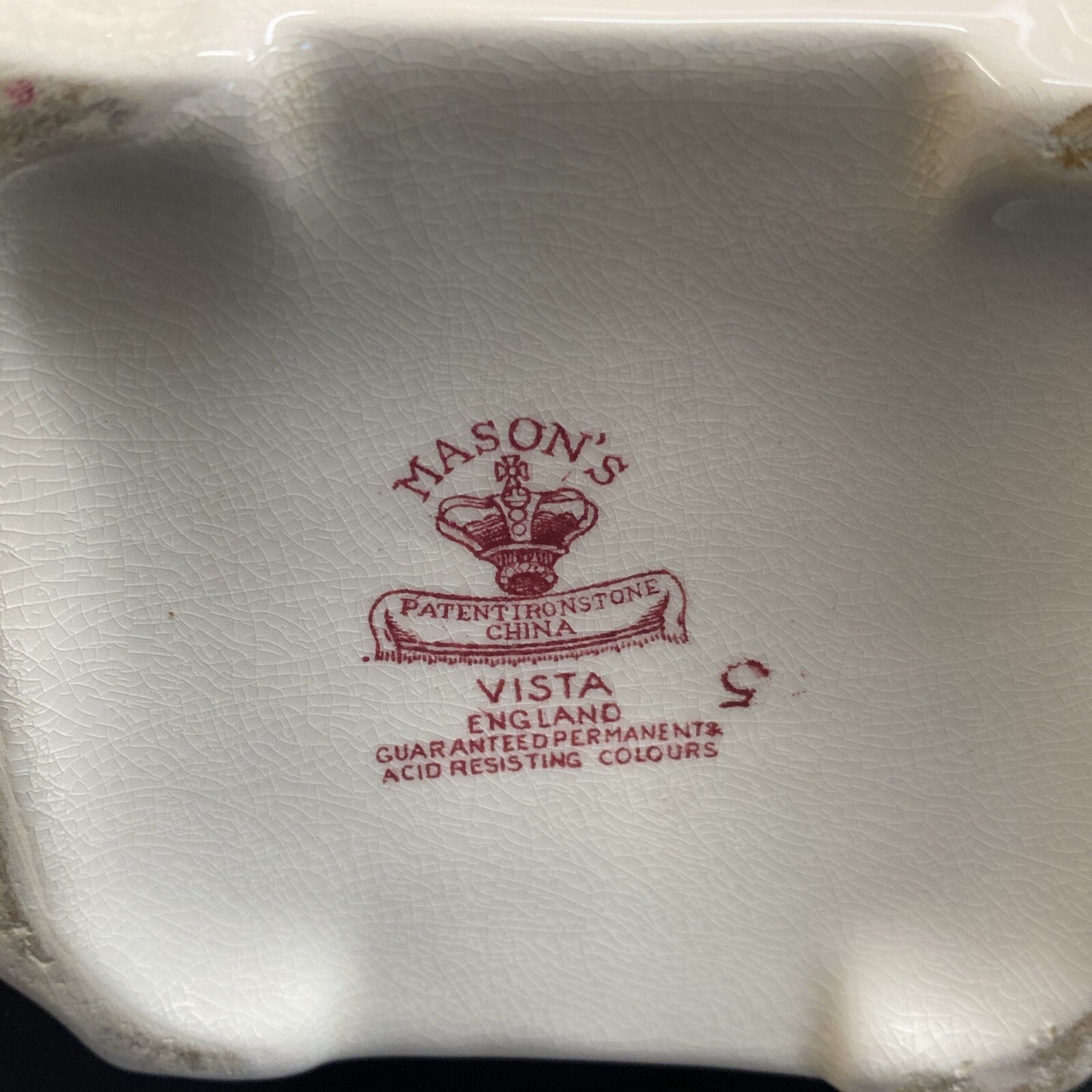 Mason's Vista Pink Kettle Teapot & Lid 9" Holds 7 Cups