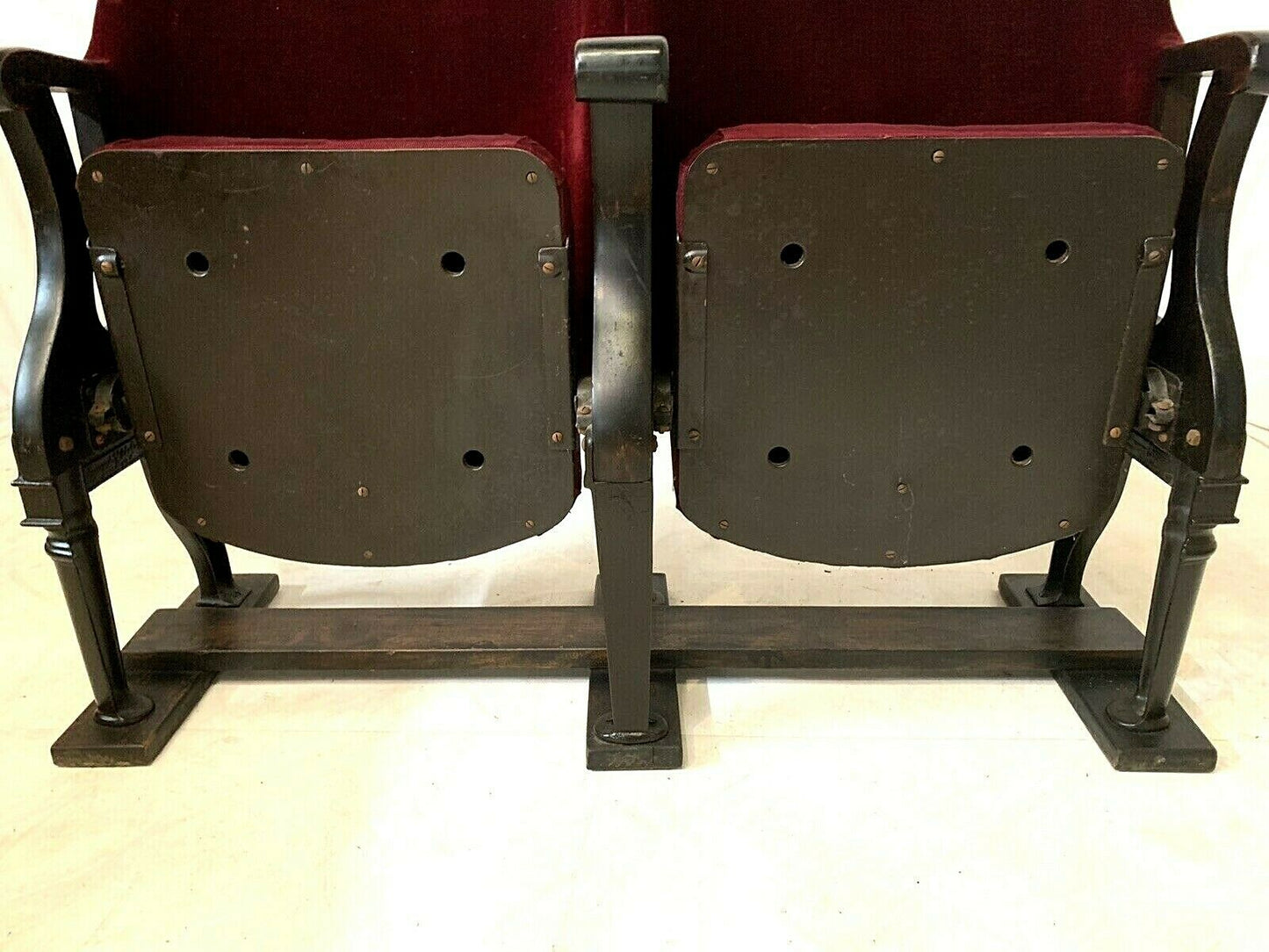 2 Wood Folding Theater Seats, Auditorium Seat, Entryway Bench, Theatre Seats
