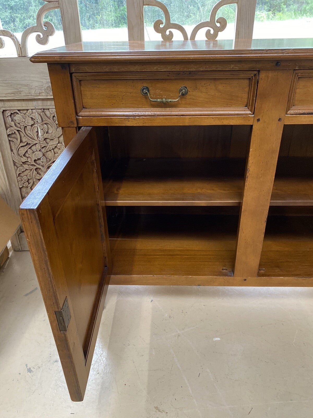 FRENCH LOUIS XVI STYLE SOLID FRUITWOOD SIDEBOARD BUFFET SERVER 76" x 21"