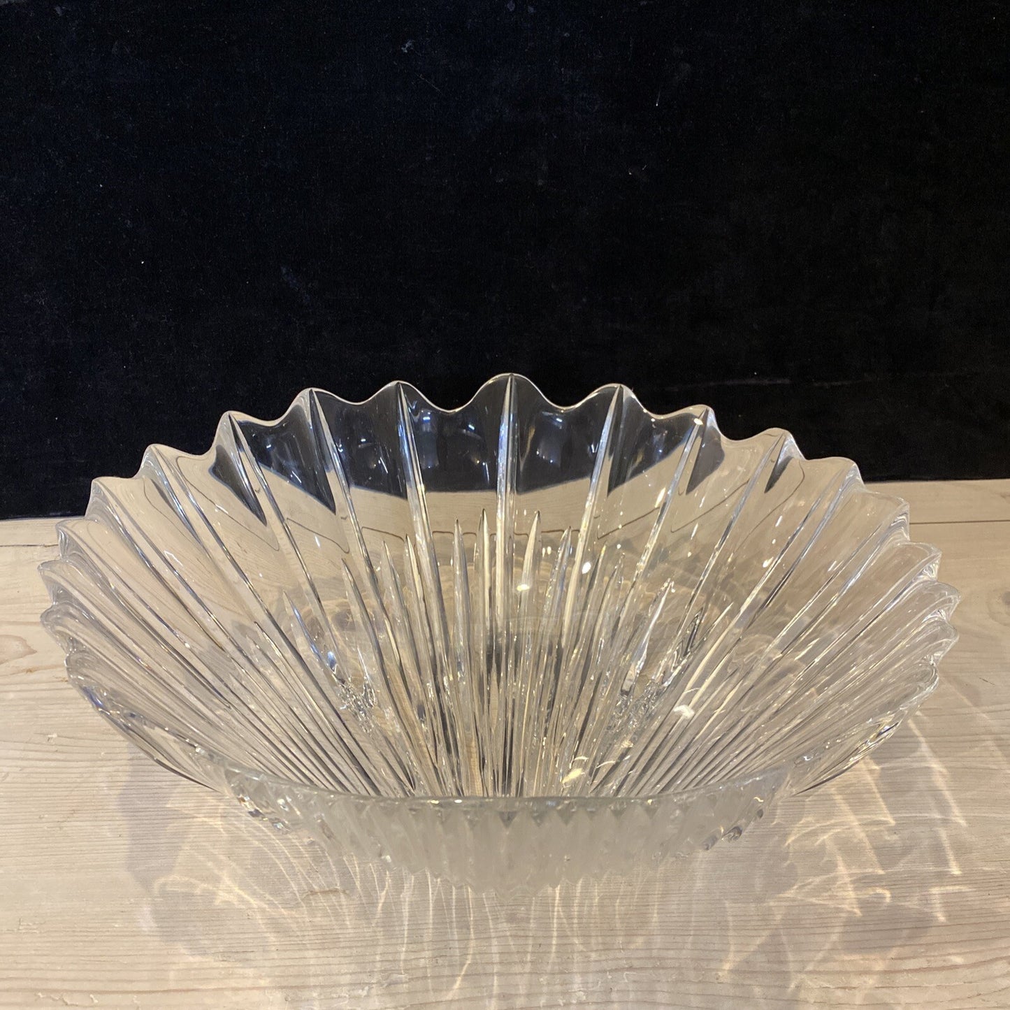 13 3/4" CJR Riedel Scallop Shell Shaped Clear Serving Display Bowl
