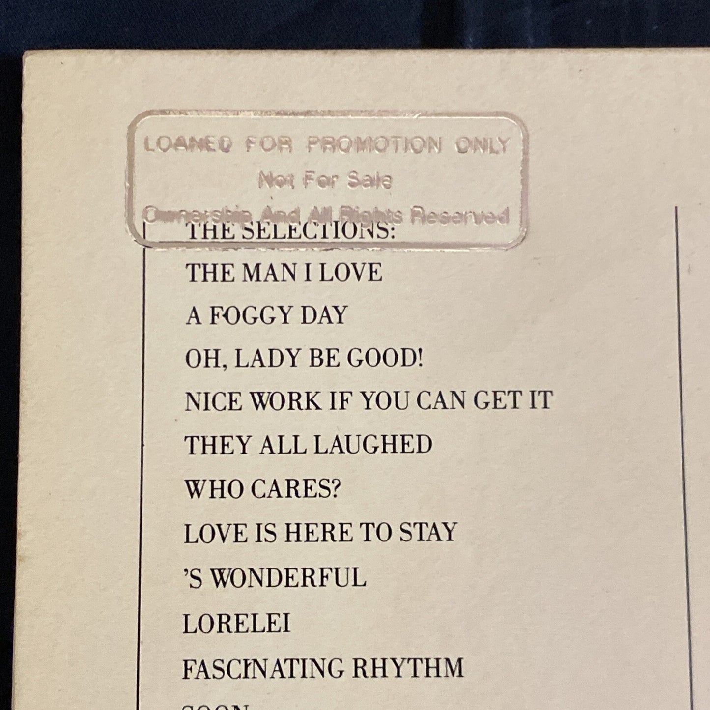 WHITE LABEL PROMO Ella Fitzgerald The George & Ira Gershwin Songbook NM/EX