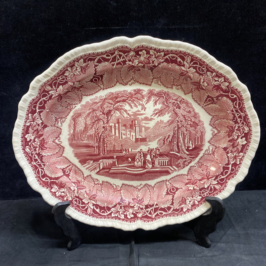 Mason's Vista Pink Oval Shaped 15 1/2" Serving Platter