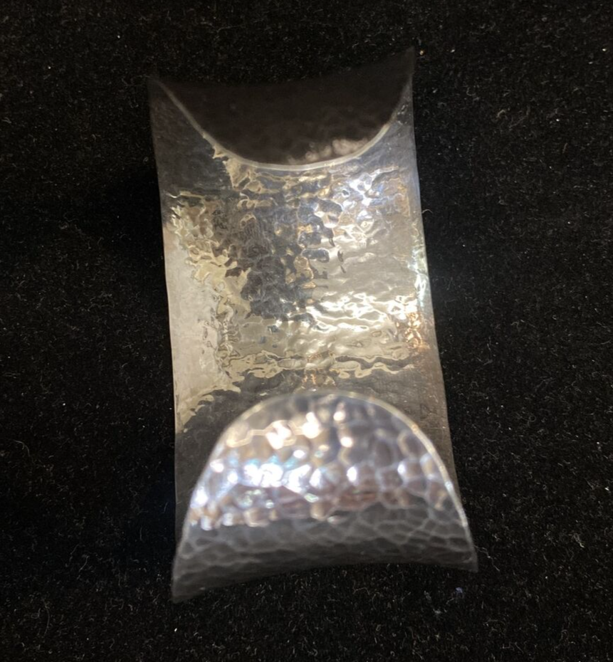 Vintage Sterling Silver Hammered Cuff Bracelet Marked 925