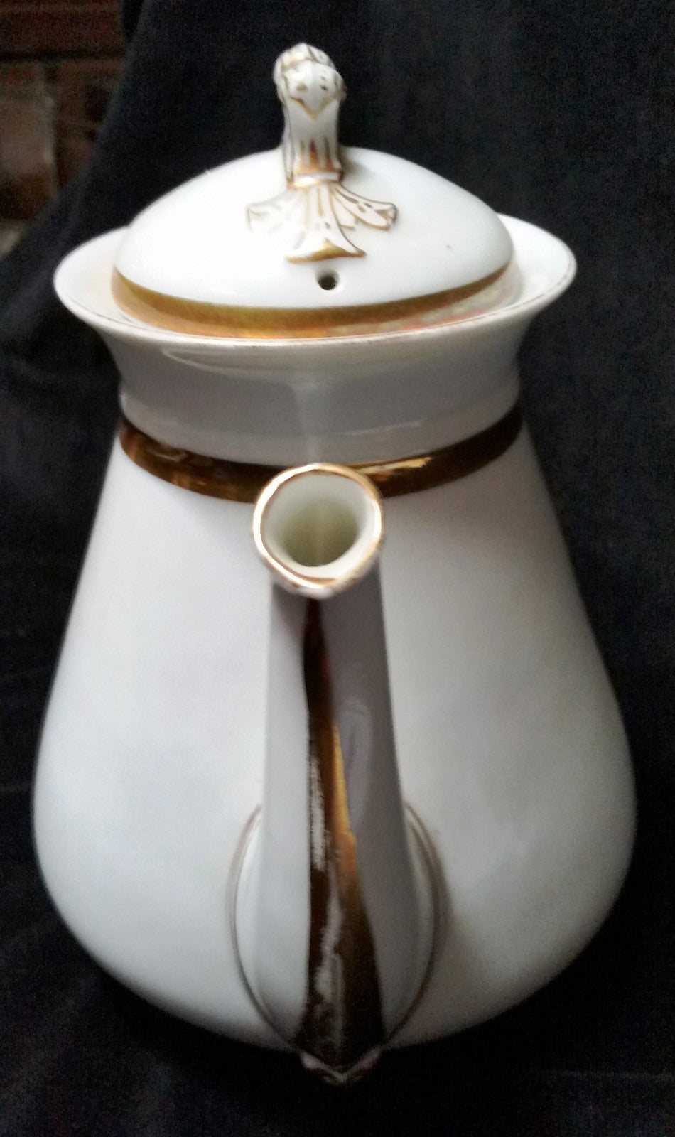 Early Charles Field  Haviland Coffee Pot-White/Gold Shape-1880's CFH/GDM