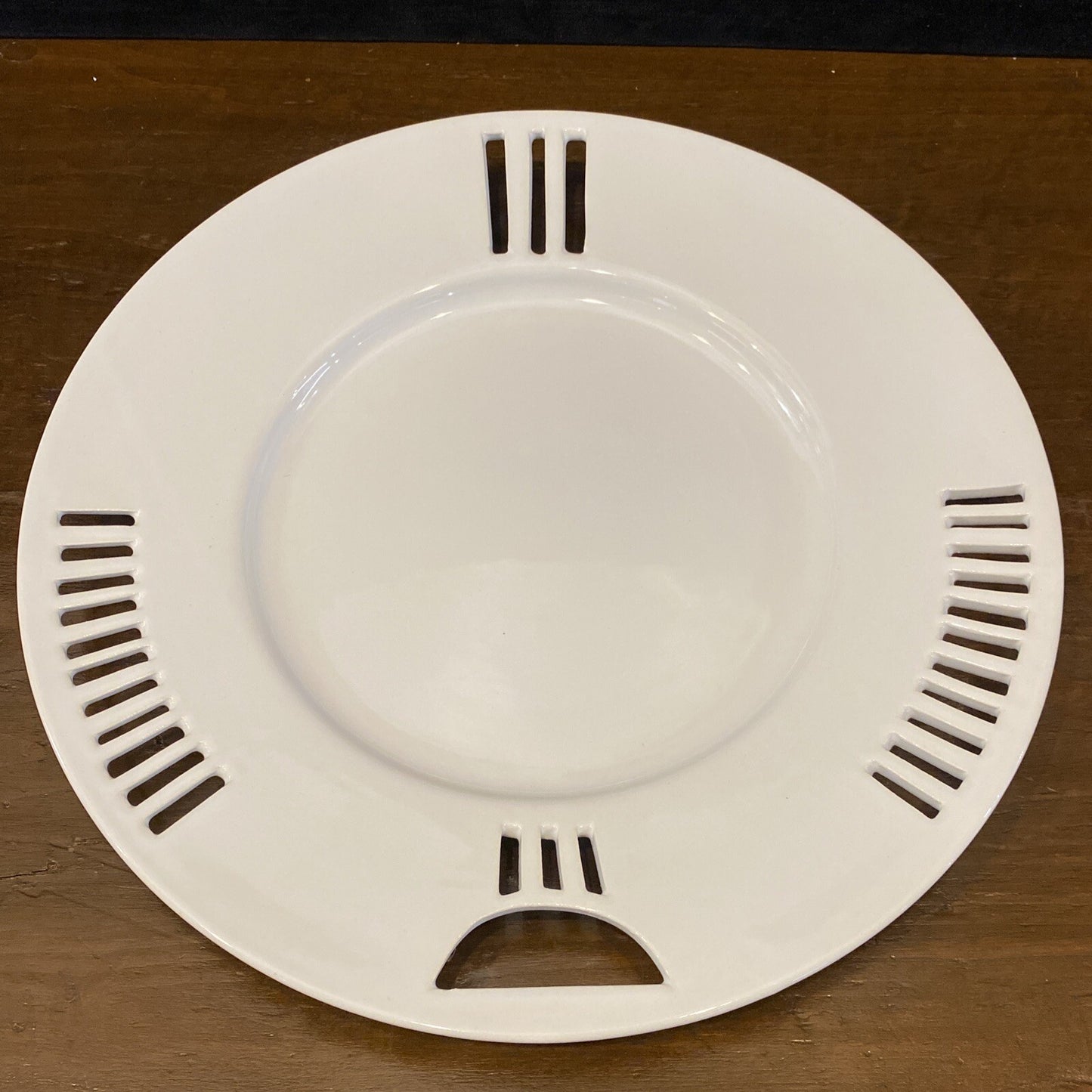 French Reticulated Siegle Malicorne White 12" Charger Plate Set Of 6