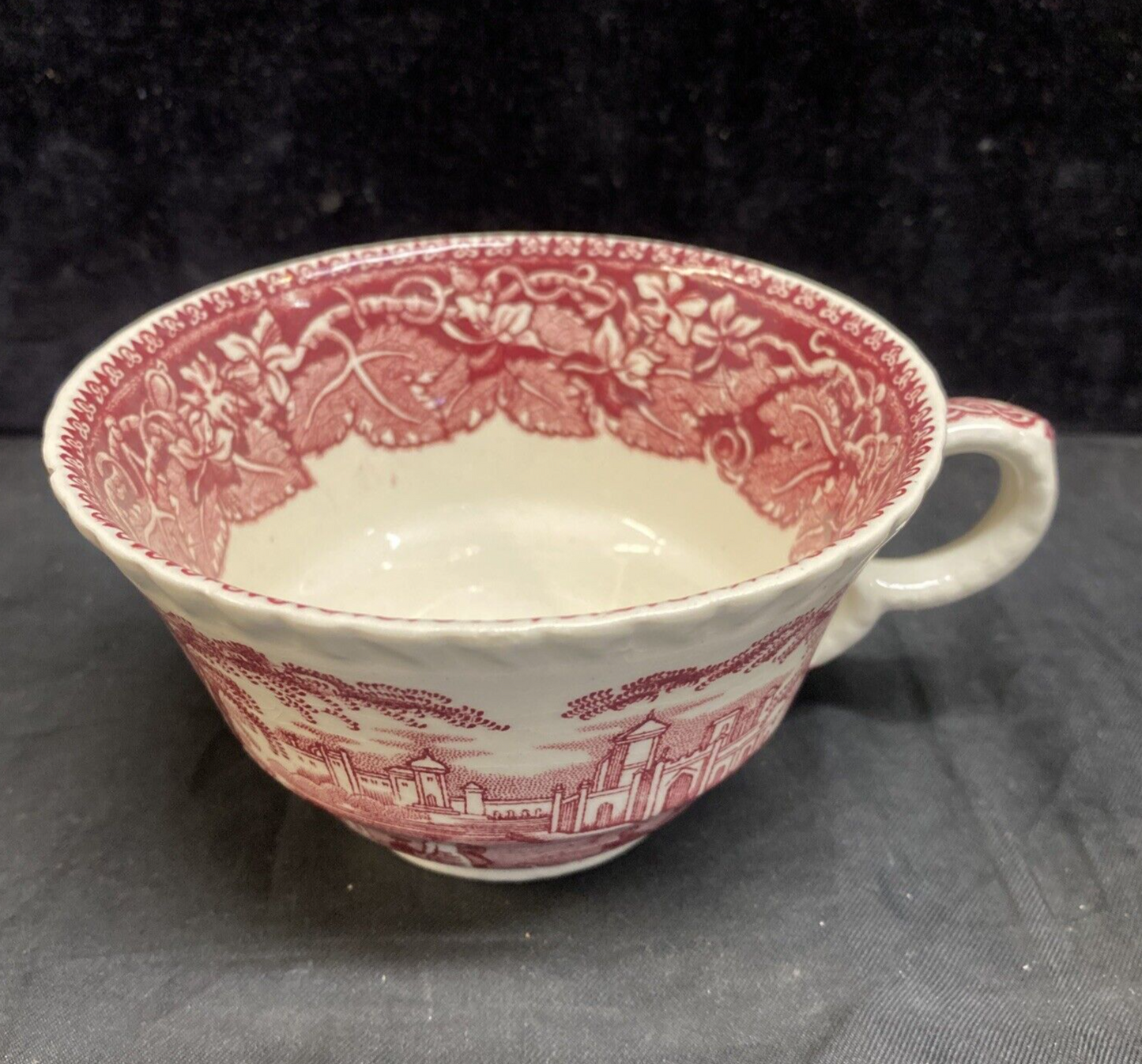 Mason's Vista Pink Flat Teacup & Saucer Set