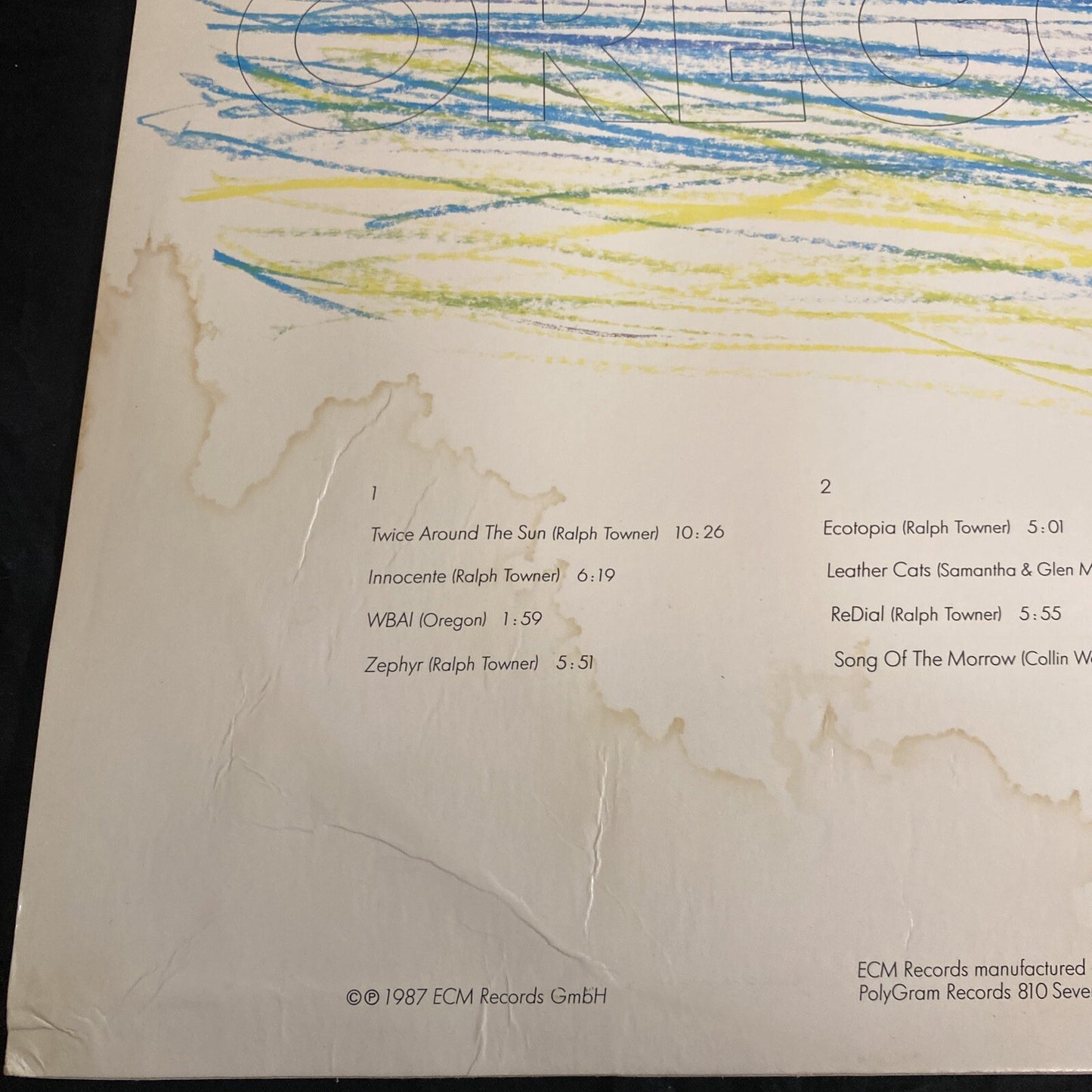 OREGON - ECOTOPIA ECM 833 120-1 Ralph Towner Glen Moore 1987 Germany NM/VG