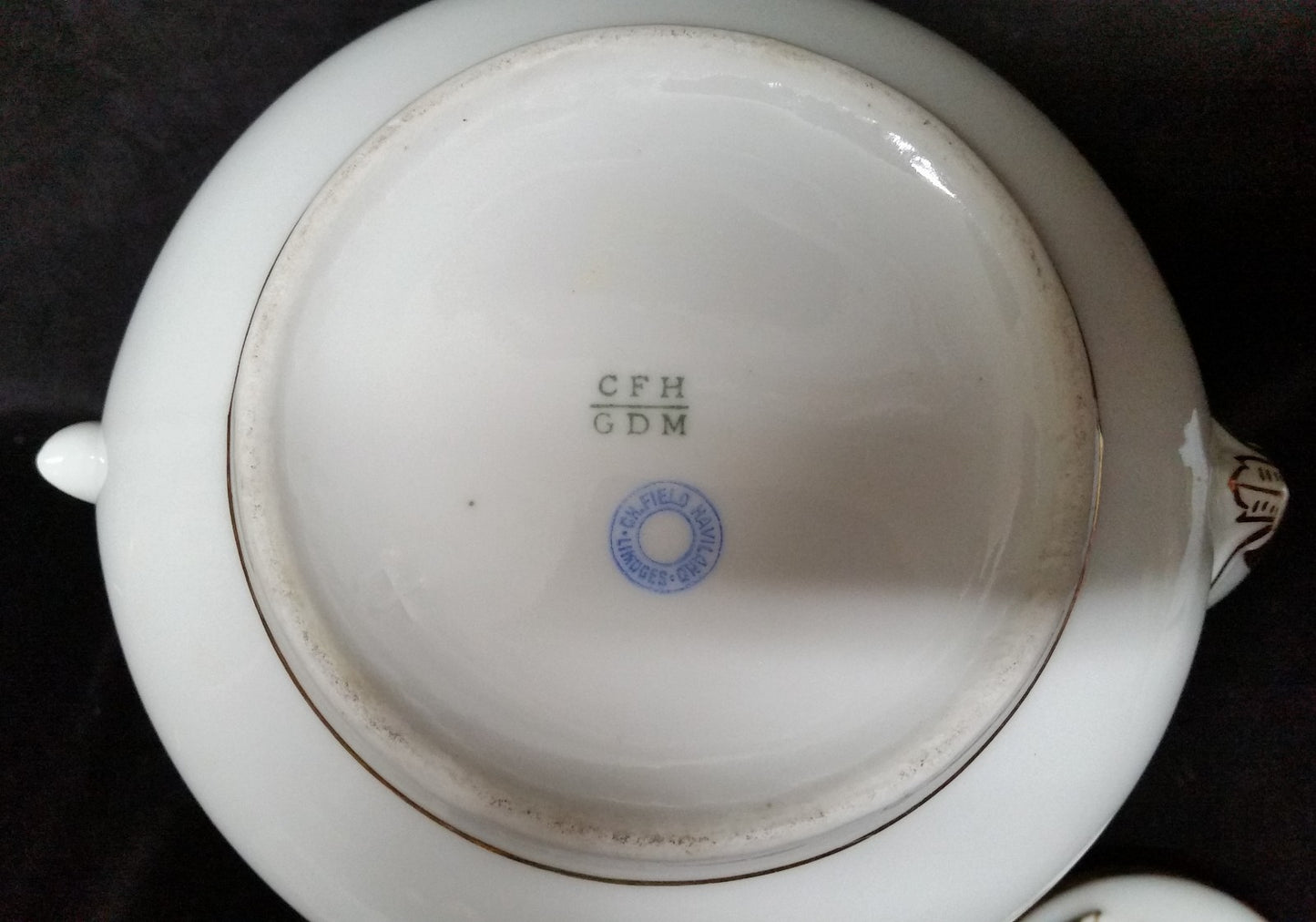 Early Charles Field  Haviland Coffee Pot-White/Gold Shape-1880's CFH/GDM