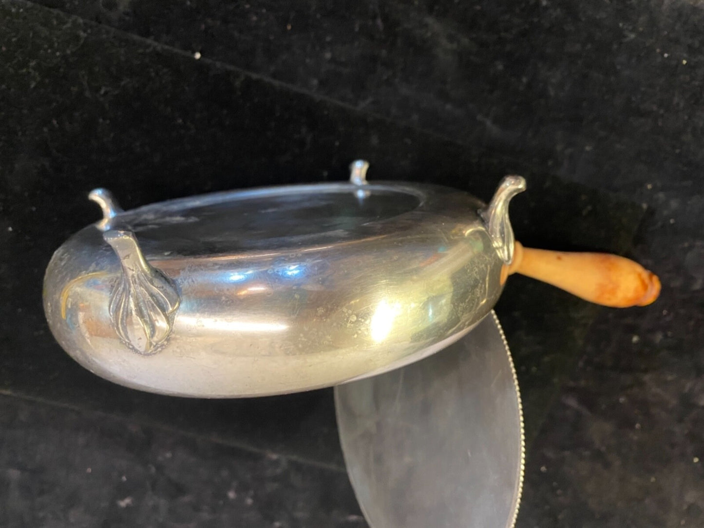 Antique Vintage Silverplate Crumb Catcher for sweeping crumbs off Tablecloth