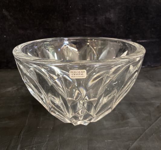 Vintage Kosta Art Glass Crystal Petal Bowl - Perfect and Glowing! Sweden Perfect