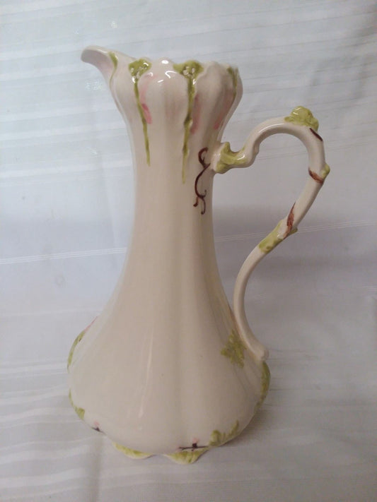 Vintage Mid-Century COLONIAL Brand FLORAL 12” PITCHER Ewer URN #45 Art Nouveau
