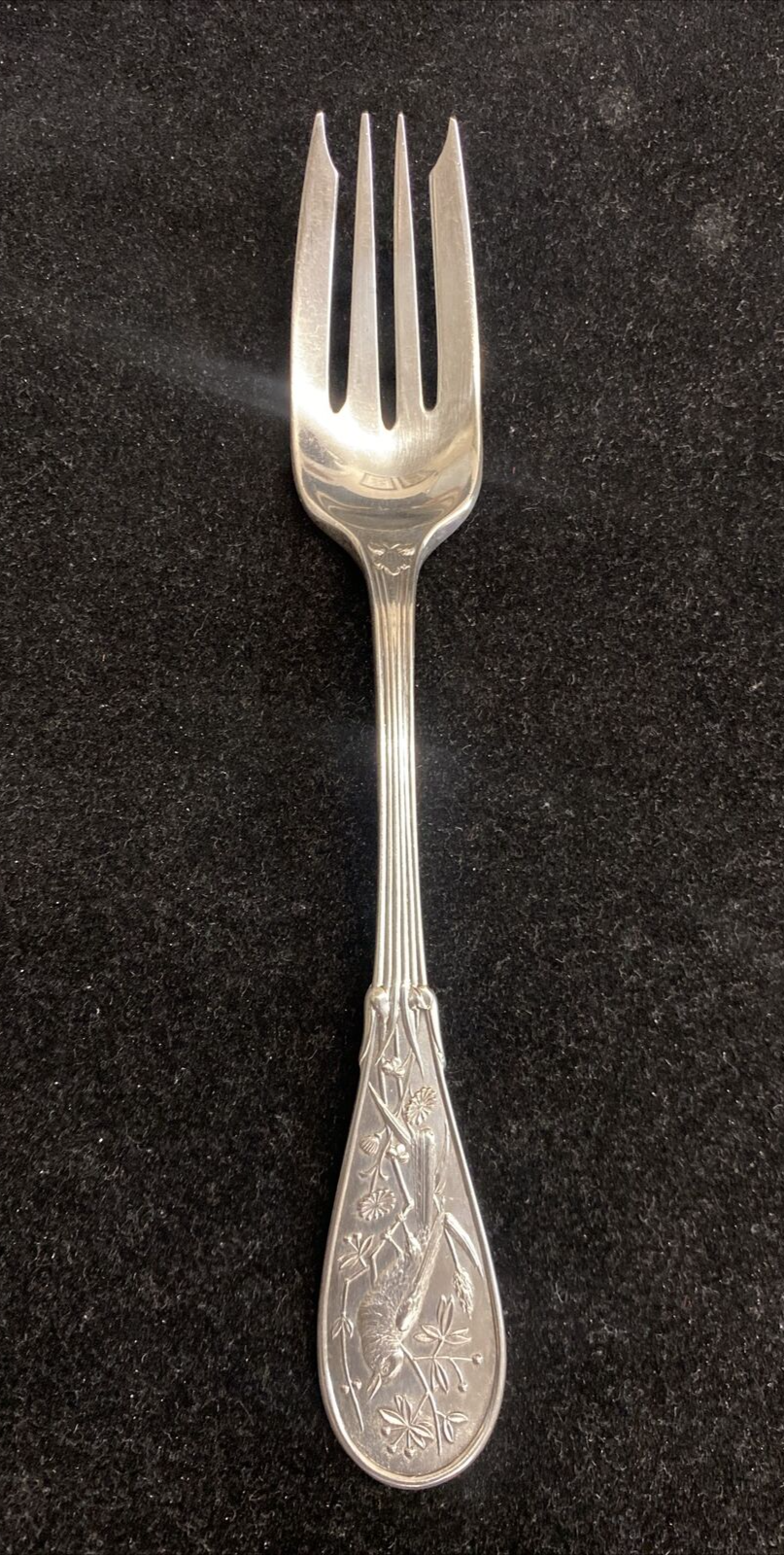 Japanese by Tiffany & Co Sterling Silver 6 3/4" Four Tine Salad Fork RARE mono S