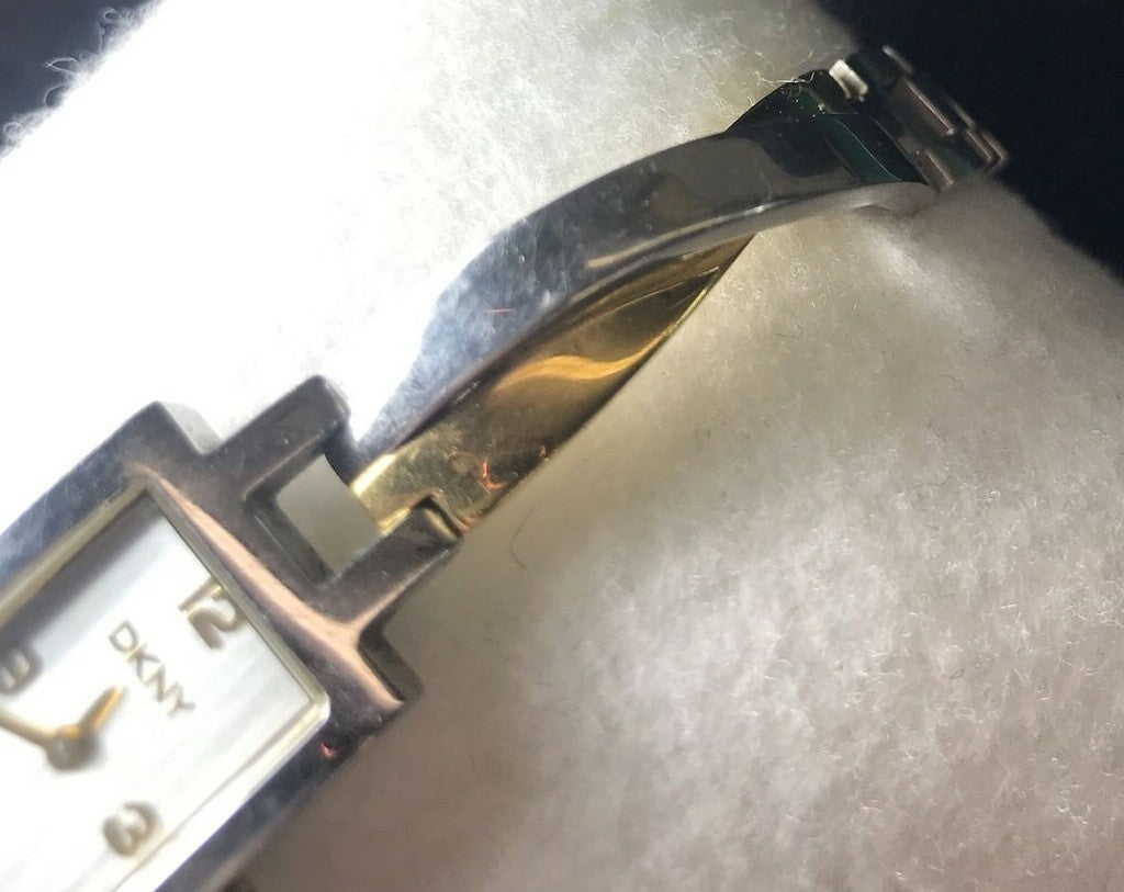 DKNY NY 3638 Ladies Two Tone Twist Steel Bracelet Watch