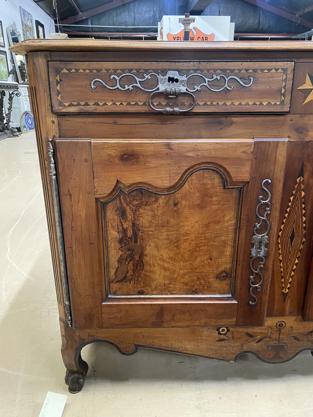 Antique 19th C Inlaid French Burled Walnut Louis XV Commode Cabinet Chest