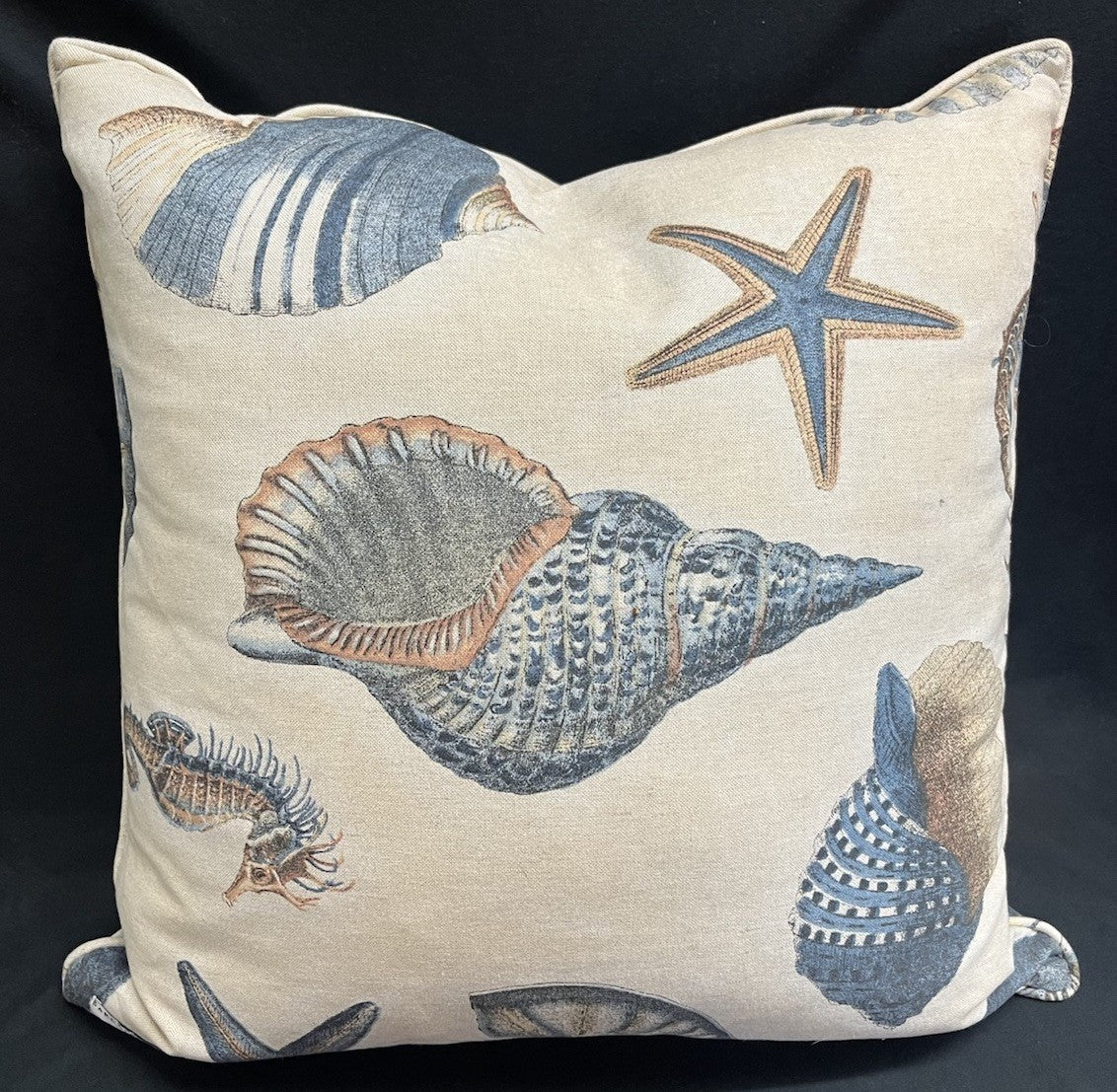 4 Barclay Butera Goose Down & Feather Seashell Themed Throw Pillows 22" x 22"