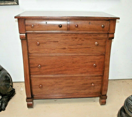 Antique American Mahogany 5 Drawer Chest late 1800's H 41" x W 38" x D22"