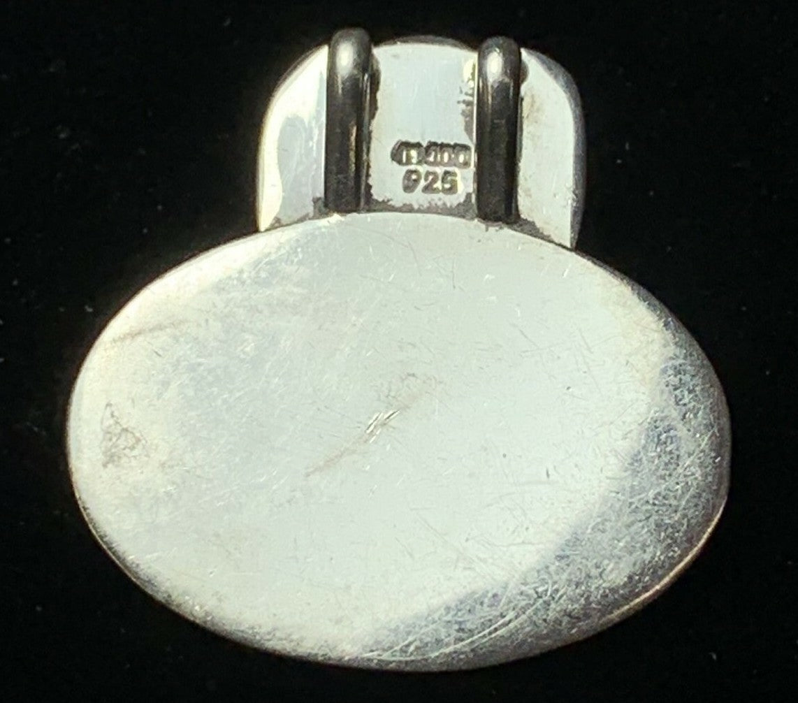 Vtg 925 Sterling Silver OVAL Slide Pendant 13.3g