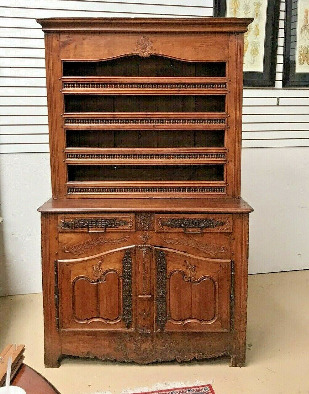 French Antique Renaissance Cupboard Vaisselier cabinet 1700s China Display