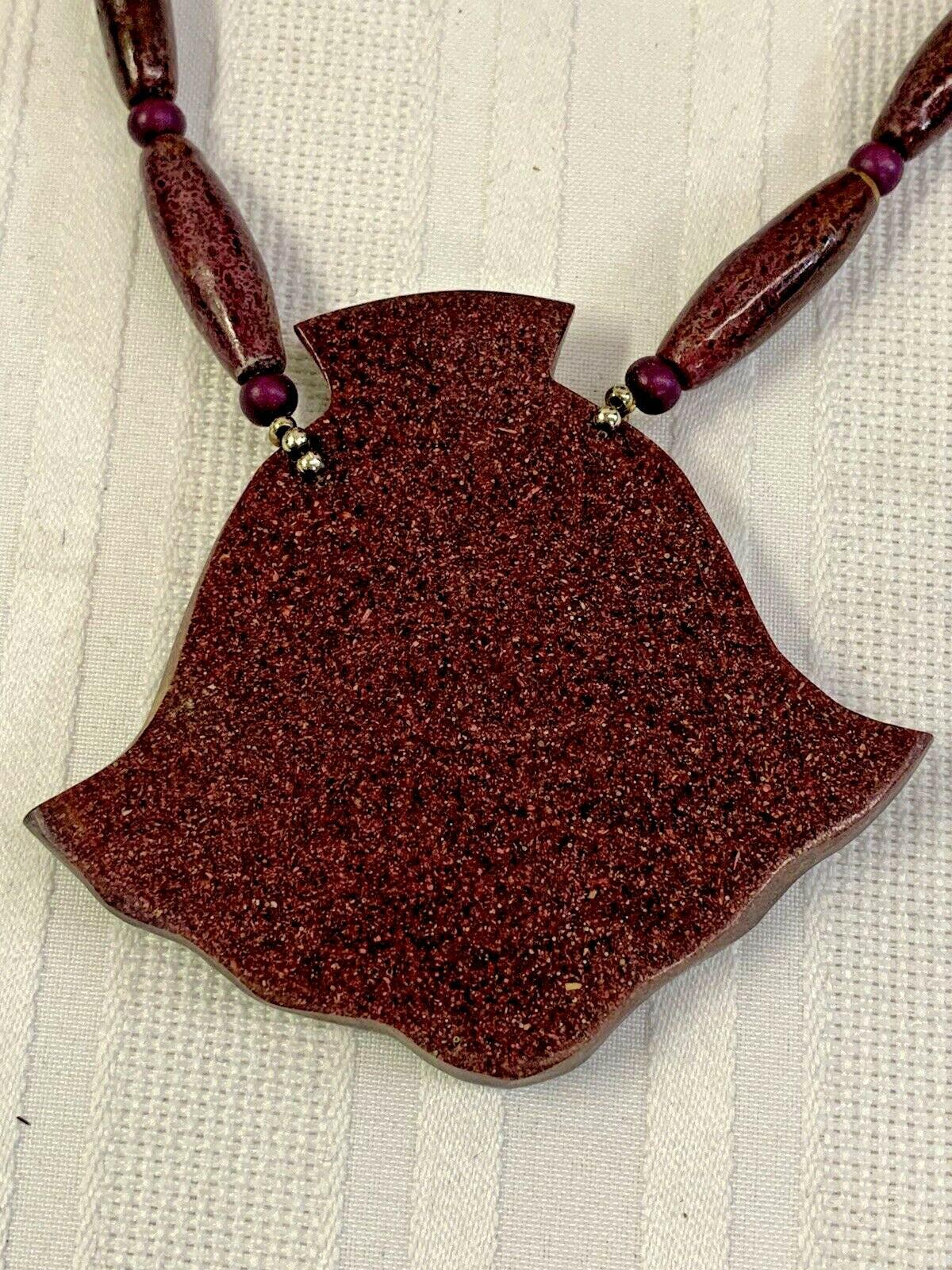 Inlaid Epoxy Green Resin Flower Necklace Beads Real stone burgundy Beads Vintage