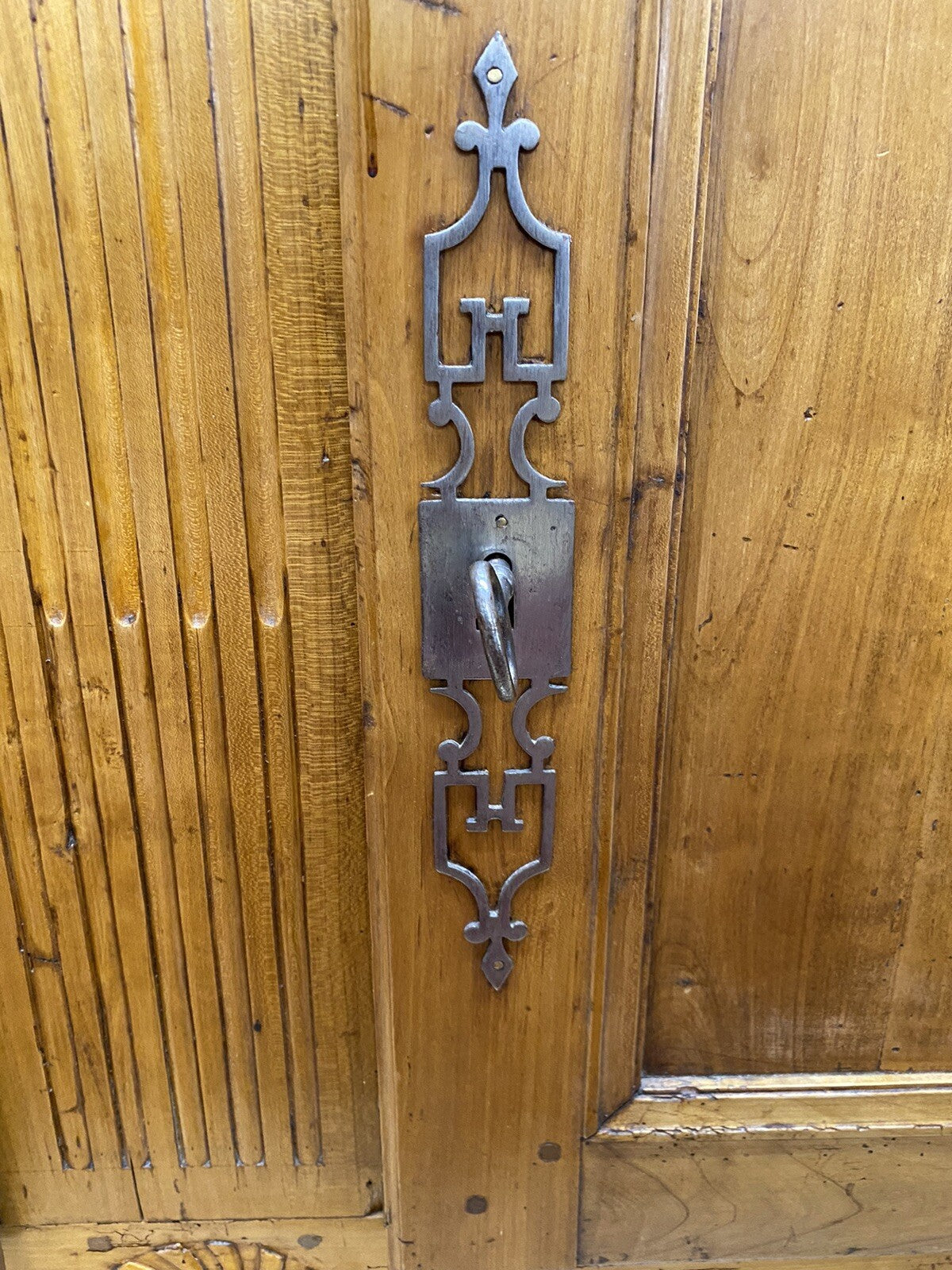 Antique 19th Century French Louis XV Cherry Buffet Chest Sideboard