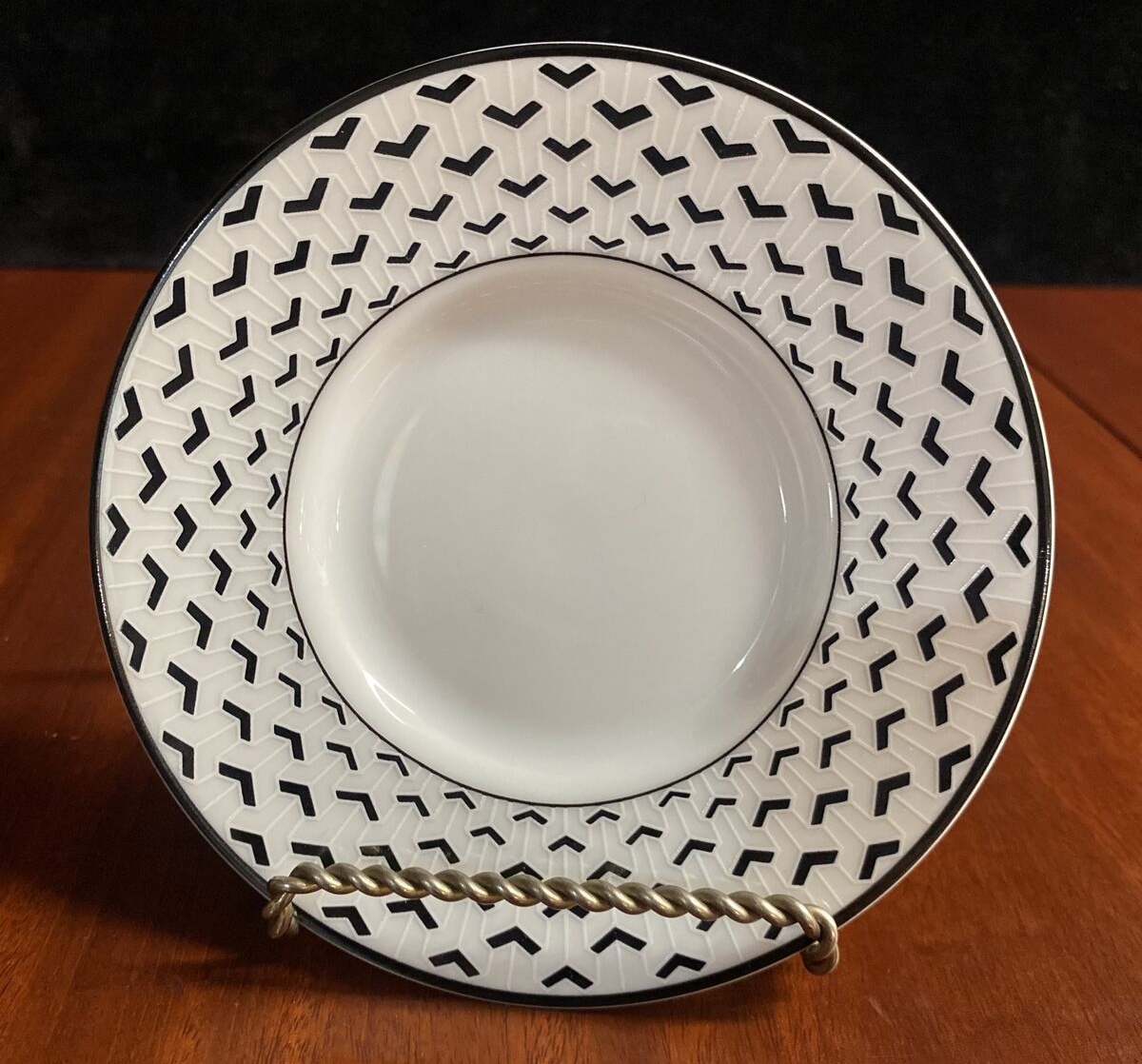 8 pcs Tiffany & Co. Gotham  Black & White Dinner Plate  Coffee Tea Cup