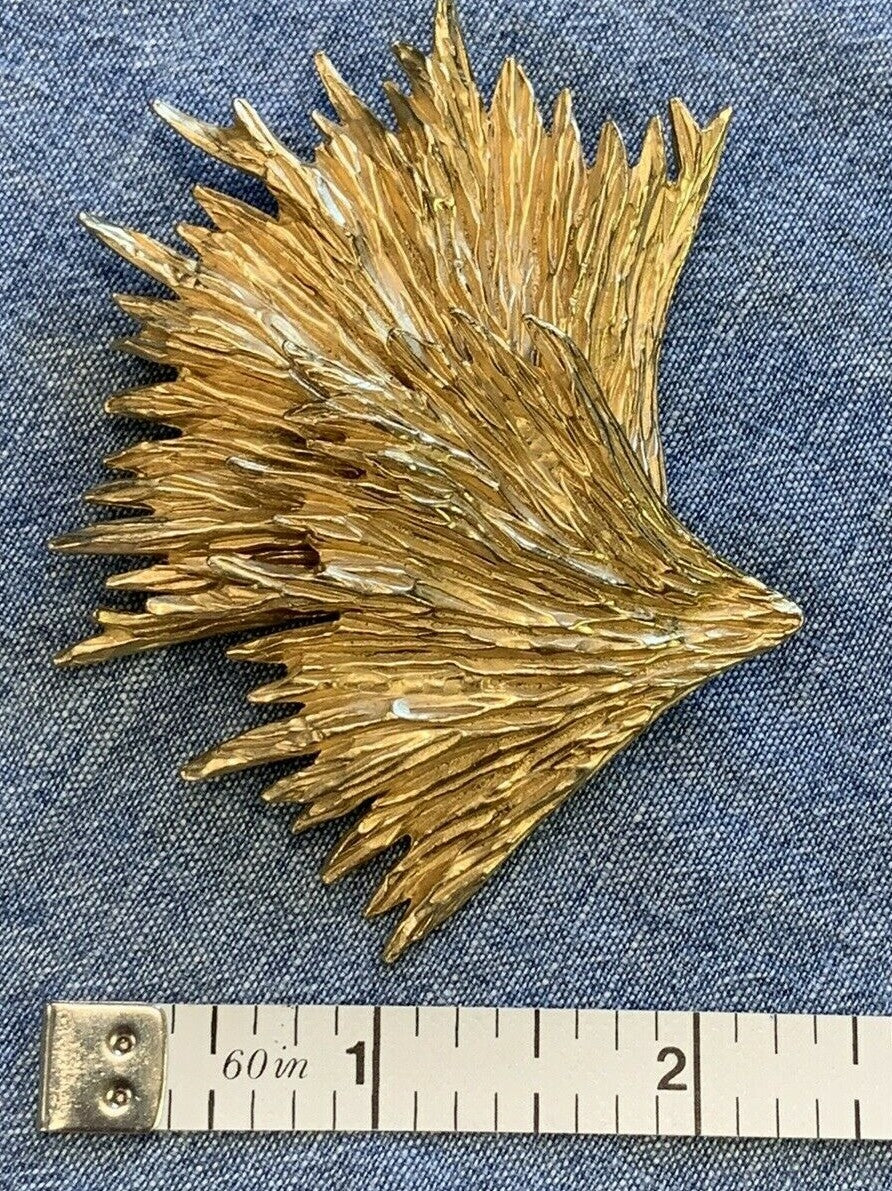 Signed Ledo Gold Large Abstract Avant Garde MCM 1950's Vintage Brooch  Pin