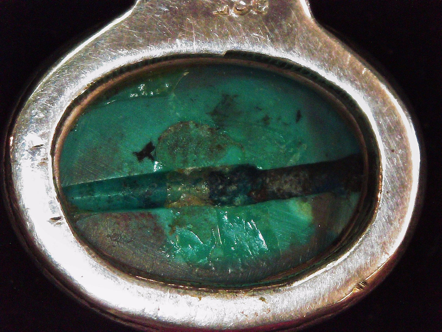 925 Sterling Silver Turquoise Gemstone Pendant 11.2g