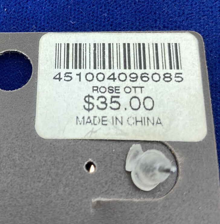 Chicos Rose Gold Tone Dangle Earrings Pierced Original Card MSRP $35