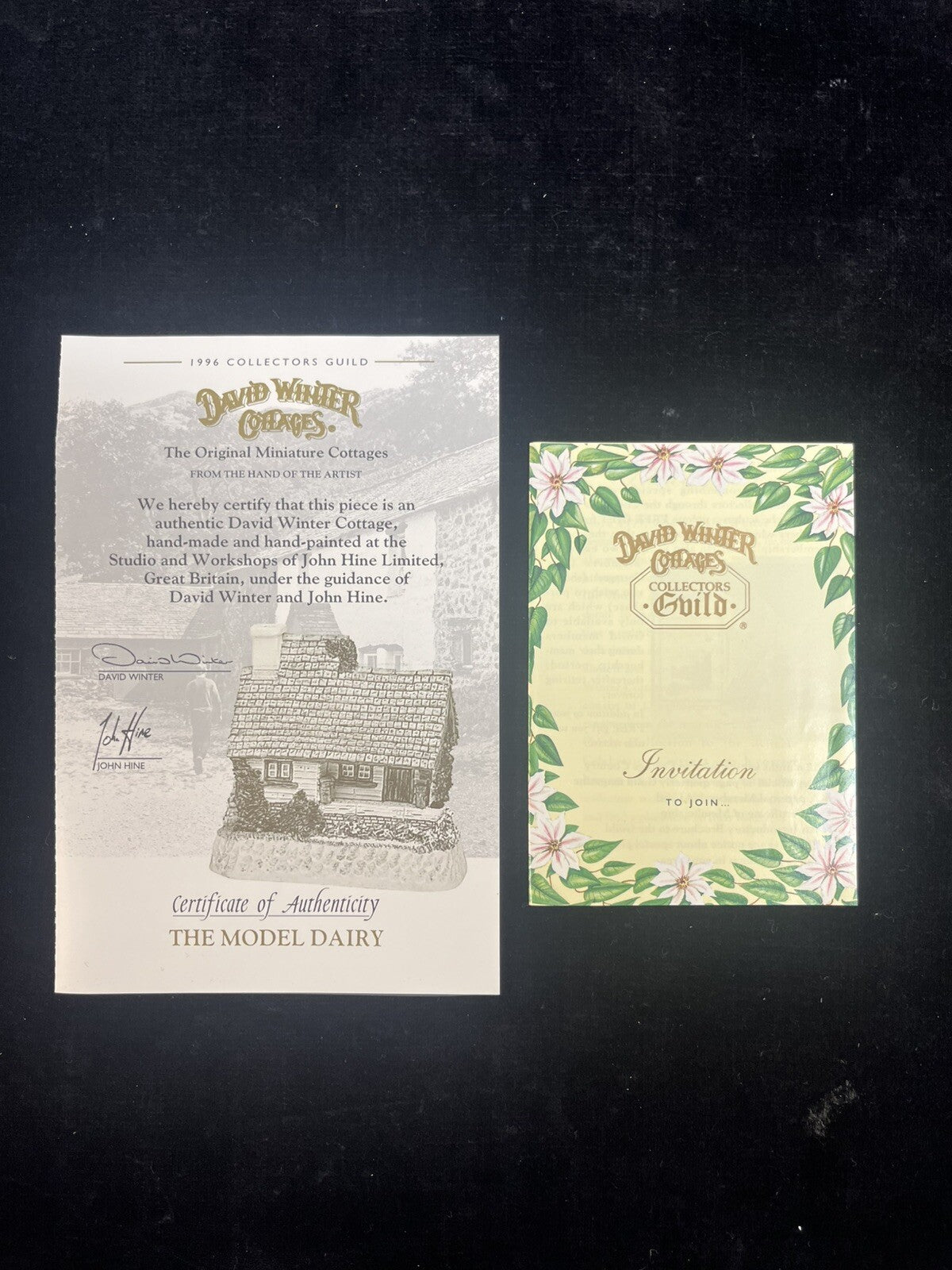 David Winter Cottages THE MODEL DAIRY 1995 in original box w/ COA & Tote Bag