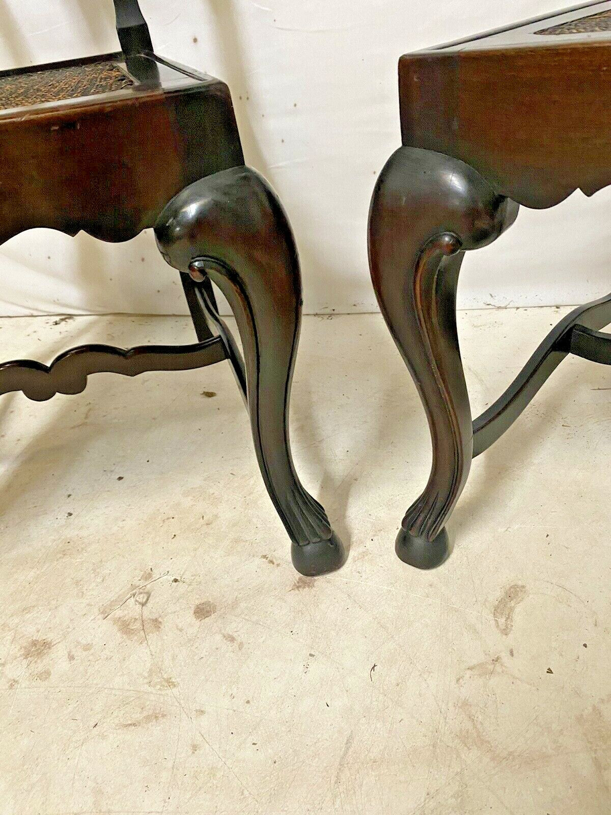 PAIR OF DUTCH BAROQUE-STYLE TALL BACK SIDE CHAIRS