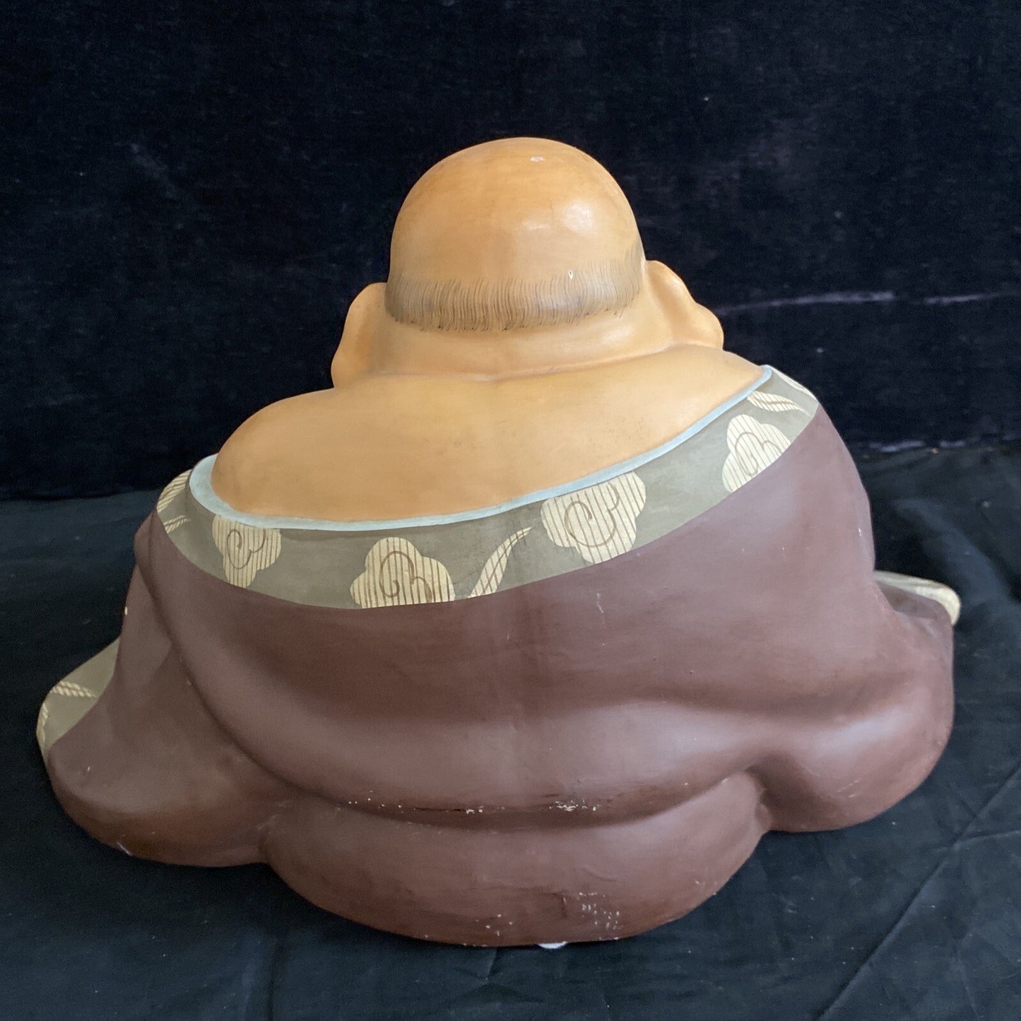 VTG Hakata Mimasu Doll Japan Large 12" Hand Painted Clay Buddha