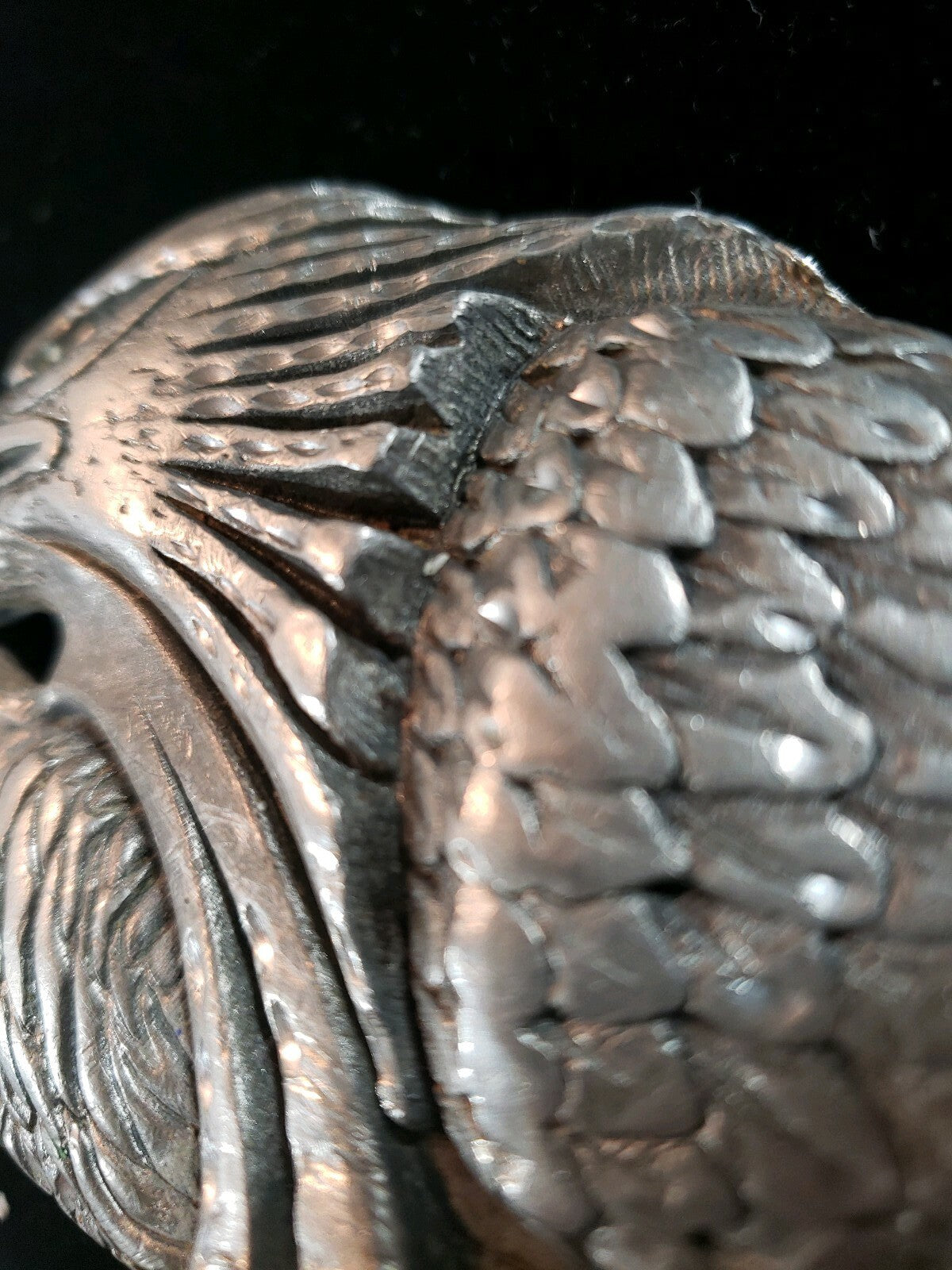 Eagle Belt Buckle EJC 1995 Vintage Pewter Made in USA America Size 3.5" x 2.5"