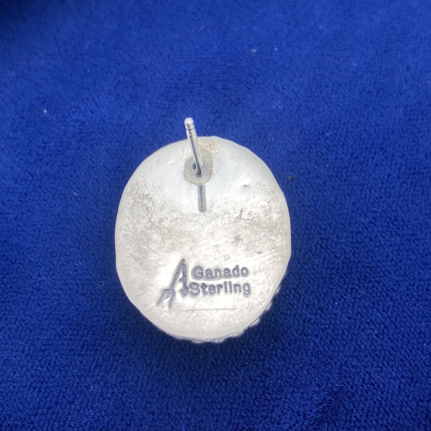 Sterling Silver 925 Granado Blue Agate Stud Earrings 14.5g