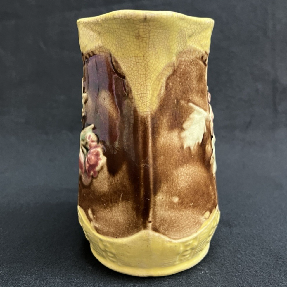 Vintage Majolica Embossed Dogwood Flower Creamer/Jug/Pitcher 5"