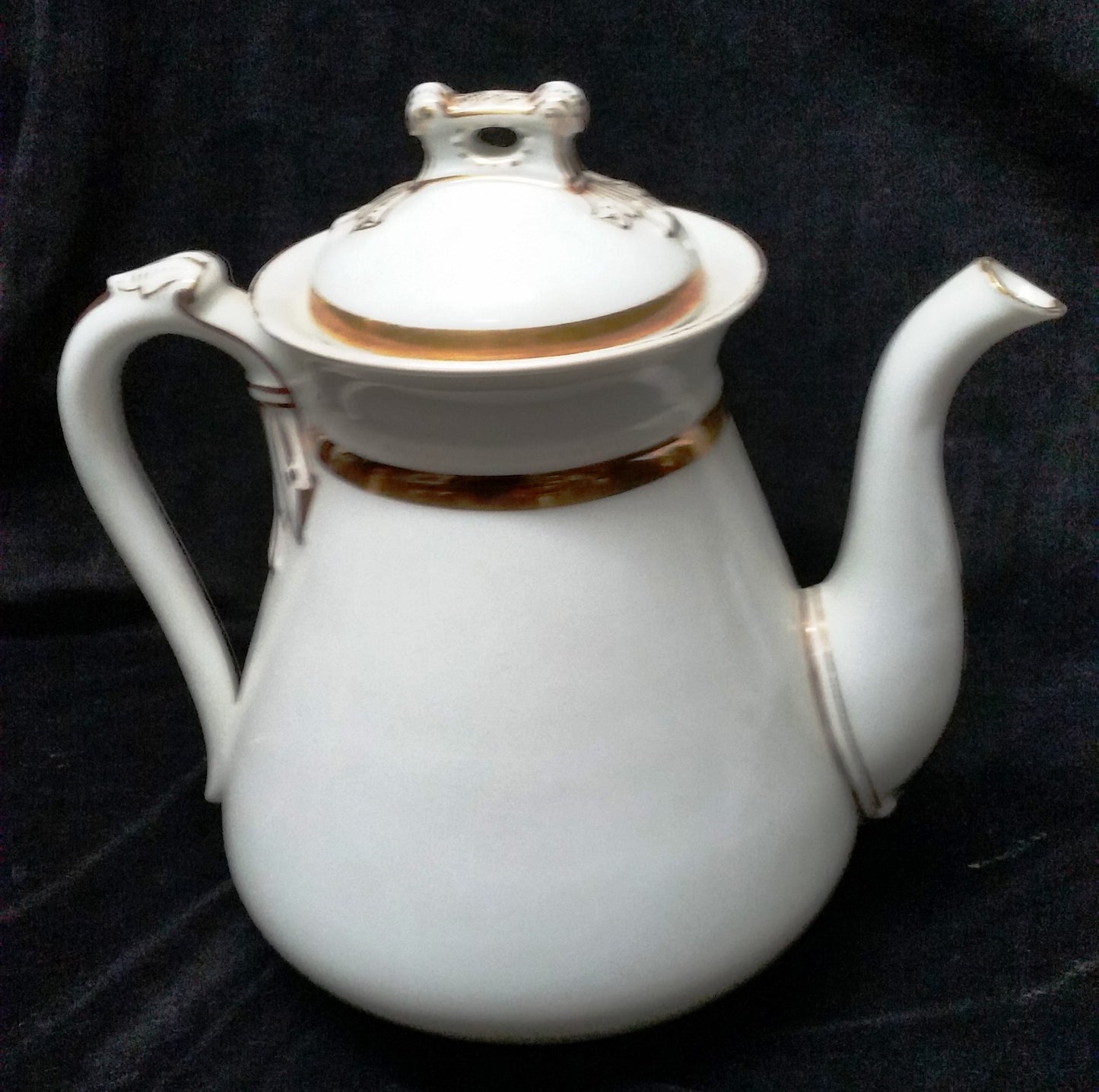 Early Charles Field  Haviland Coffee Pot-White/Gold Shape-1880's CFH/GDM