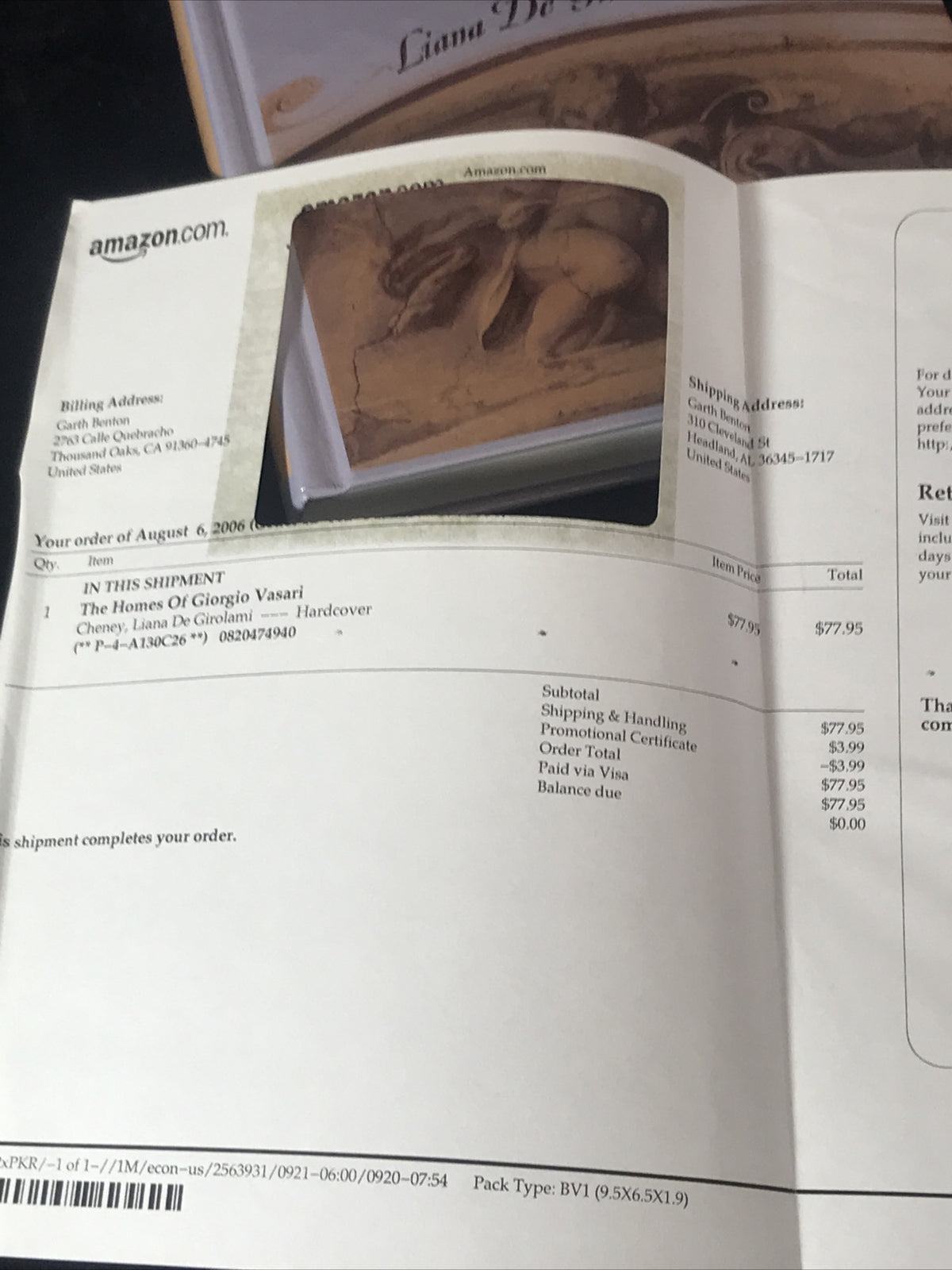 The Homes Of Giorgio Vasari by Cheney 2006 Hardcover Excellent