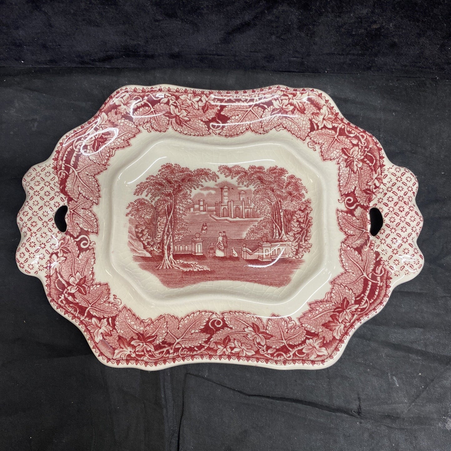 Mason's Vista Pink Small Sauce Boat with Underplate 6 1/2"