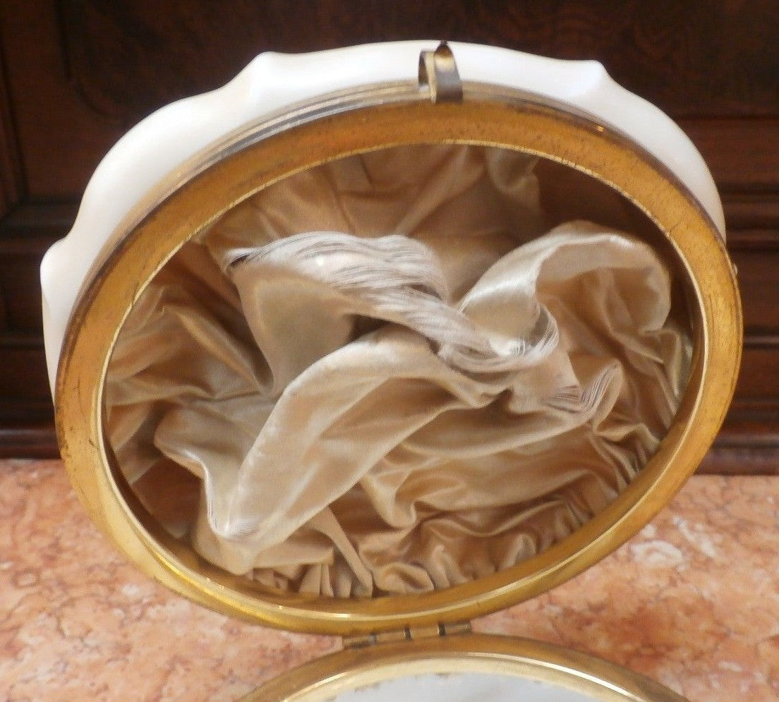 19th c Wave Crest Jewel Casket CF Monroe Conn Helmschmid Swirl 7" Hand Painted