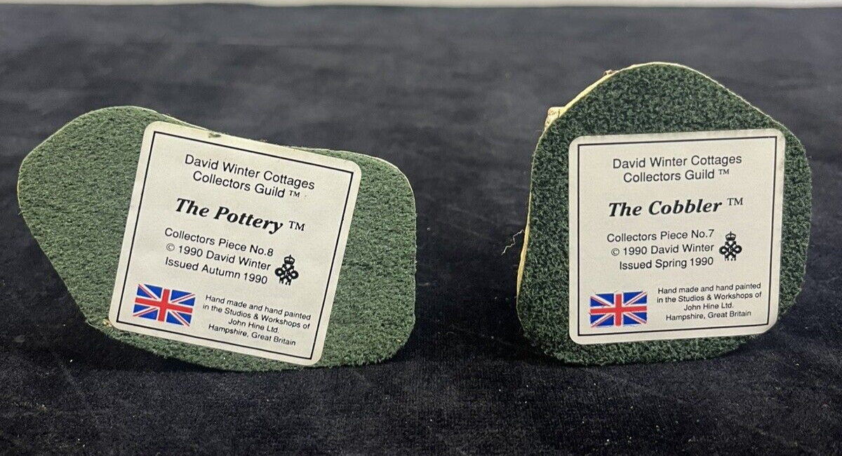 David Winter Cottages Lot Of 4: Cobbler, Hogs Head Beer, Pottery, Cartwrights