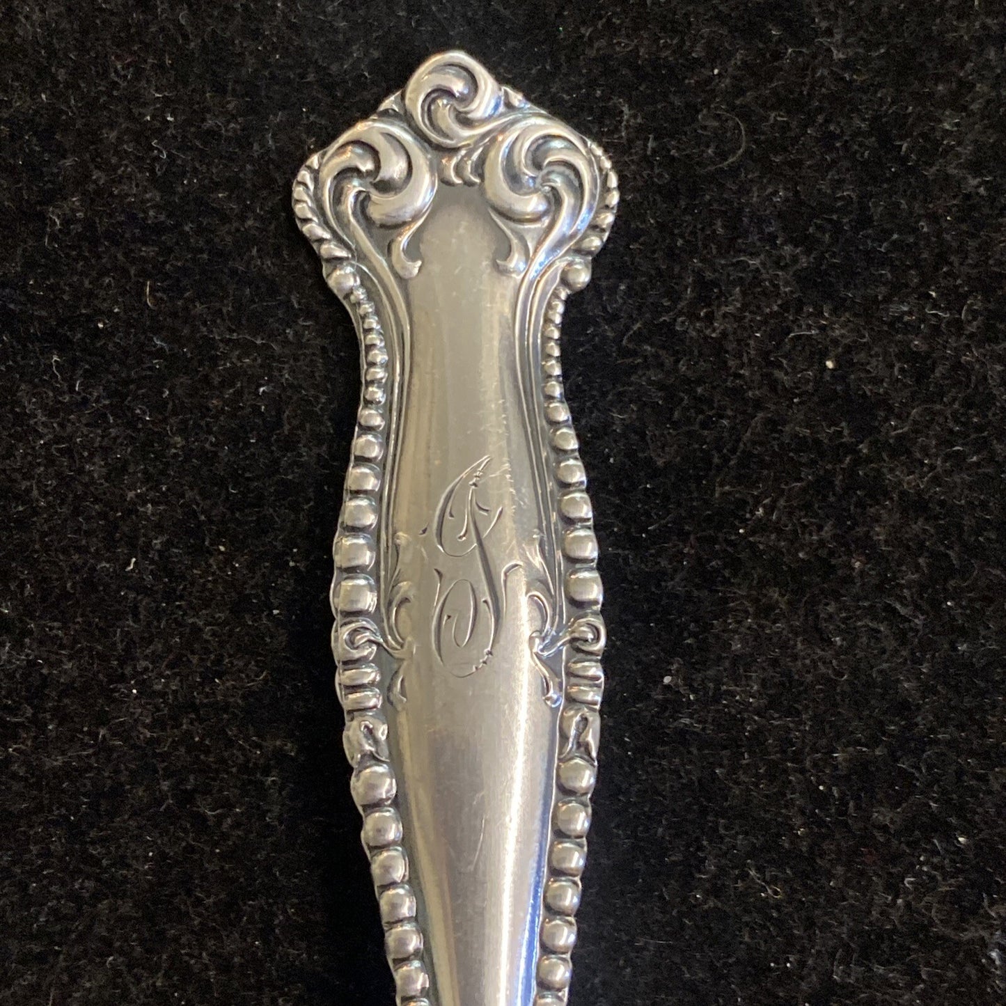 Pair of Towle Canterbury 5 3/4" Teaspoons 36.7g One Monogrammed 1893