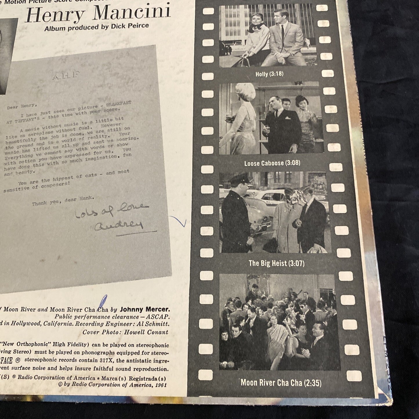 HENRY MANCINI-Breakfast At Tiffany's VINYL 12” LP 1961 RCA LSP-2362 NM/VG