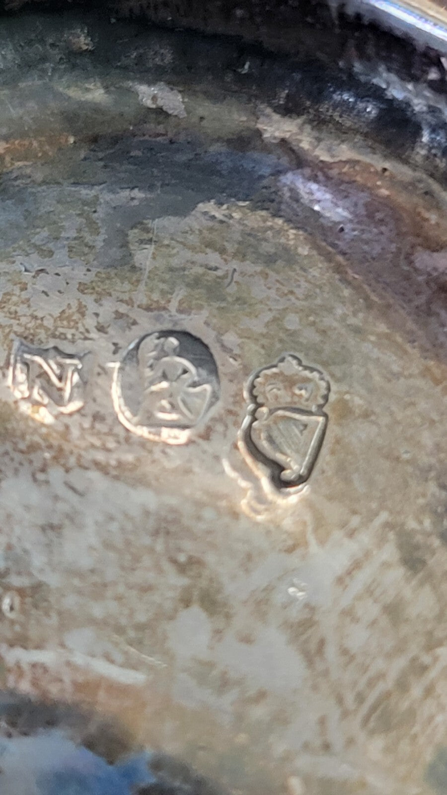 Pair George III Irish Sterling Silver Pedestal Salt Cellars Dublin 1761