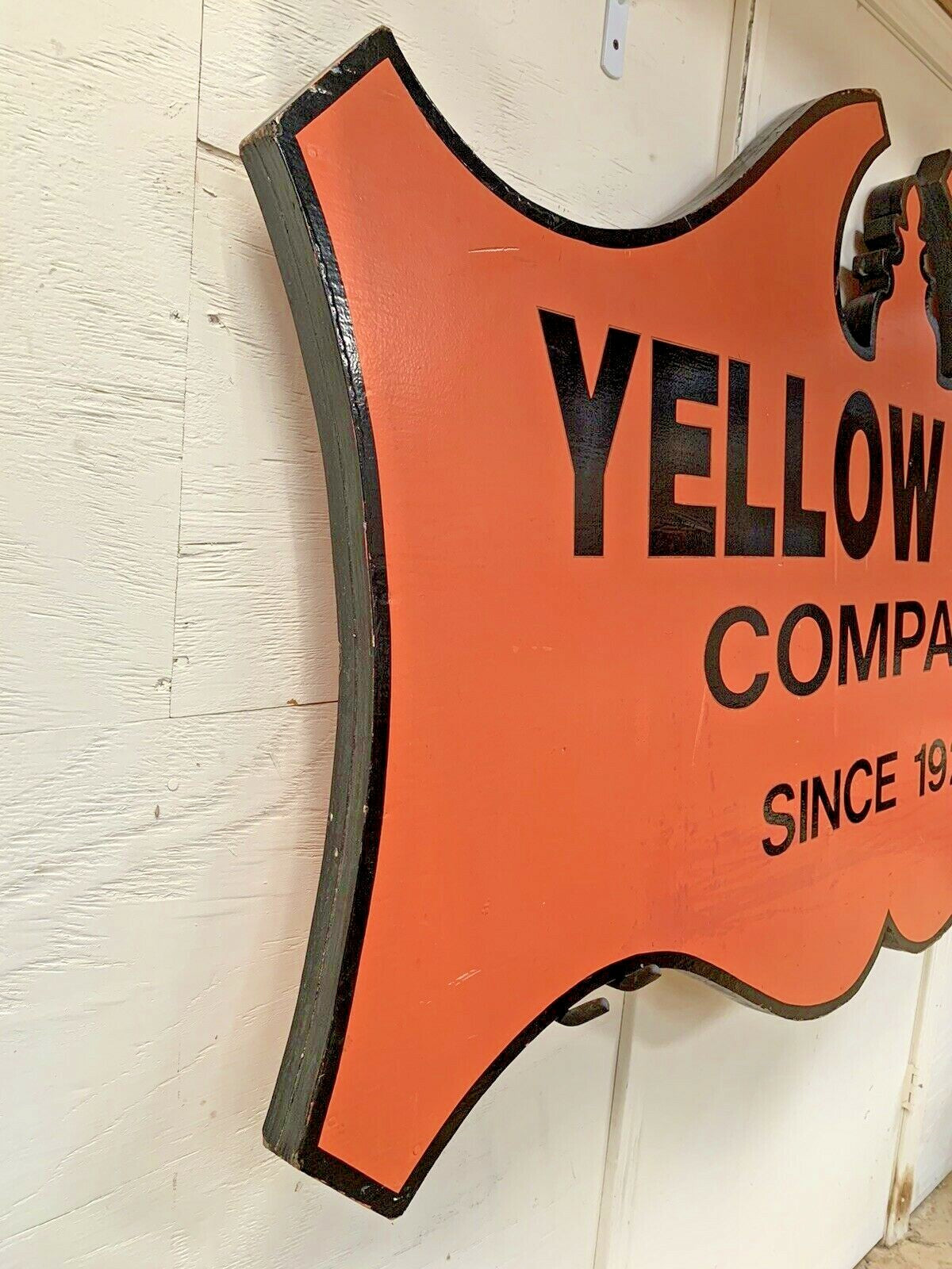 YELLOW CAB Company Since 1923  Antique Ad Sign 6 x 4 ft Wood Double Sided 133 lb