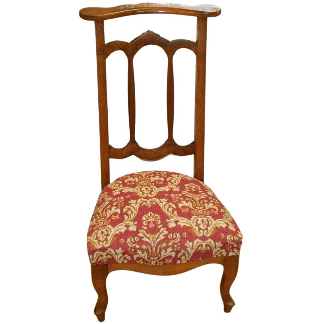 Antique French Walnut Prie Dieu  Prayer Chair Kneeler Religious Catholic  1800's